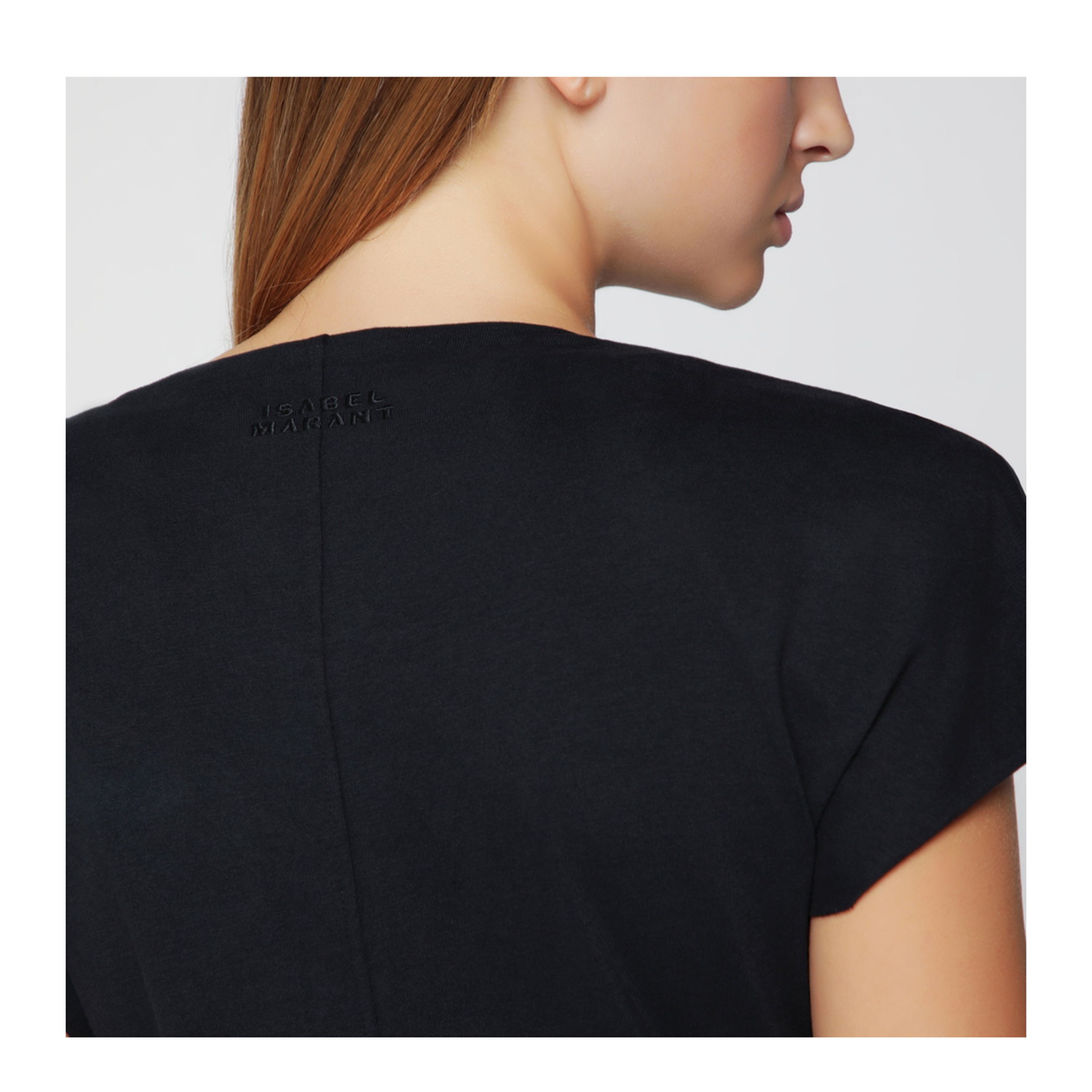 Nadra Wrap Dress in Black Jersey - Image 2