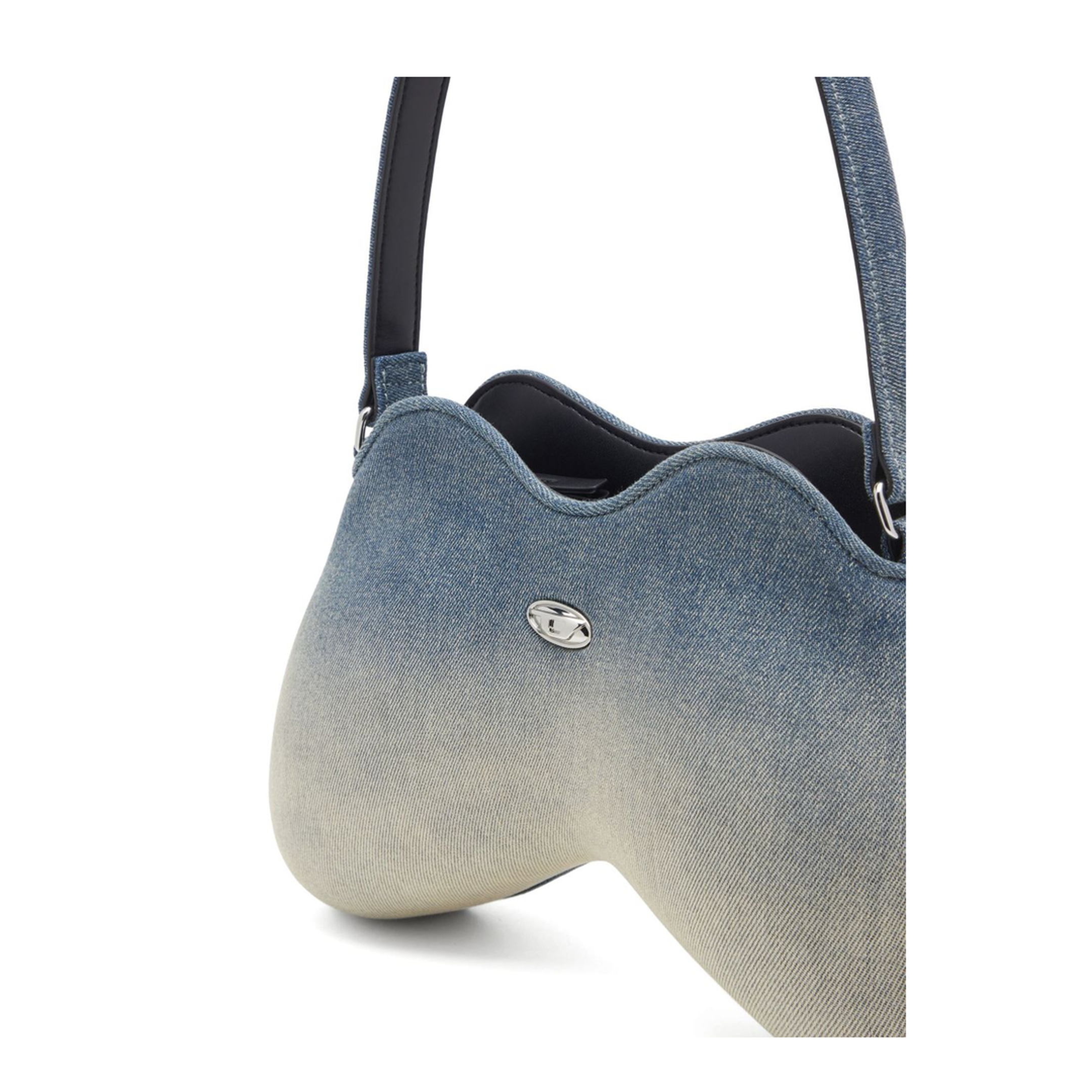 Double-D Medium Solarised Denim Shoulder Bag - Blue - Image 5