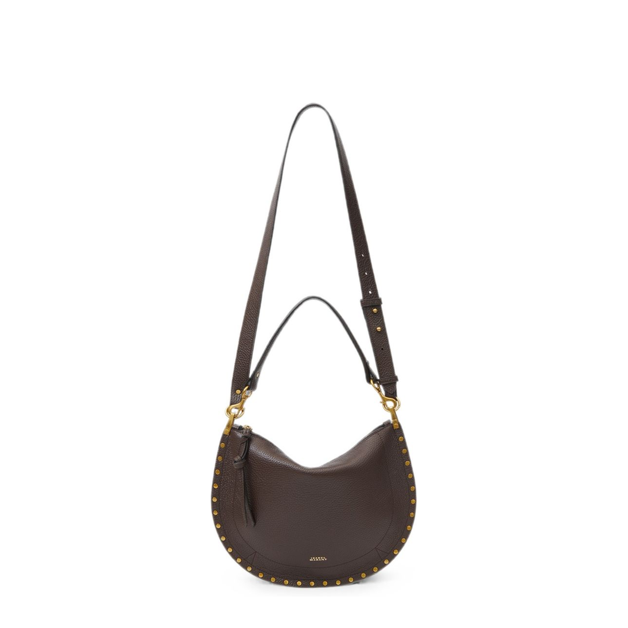 Grained Leather Crossbody Bag - Coffee - Image 7