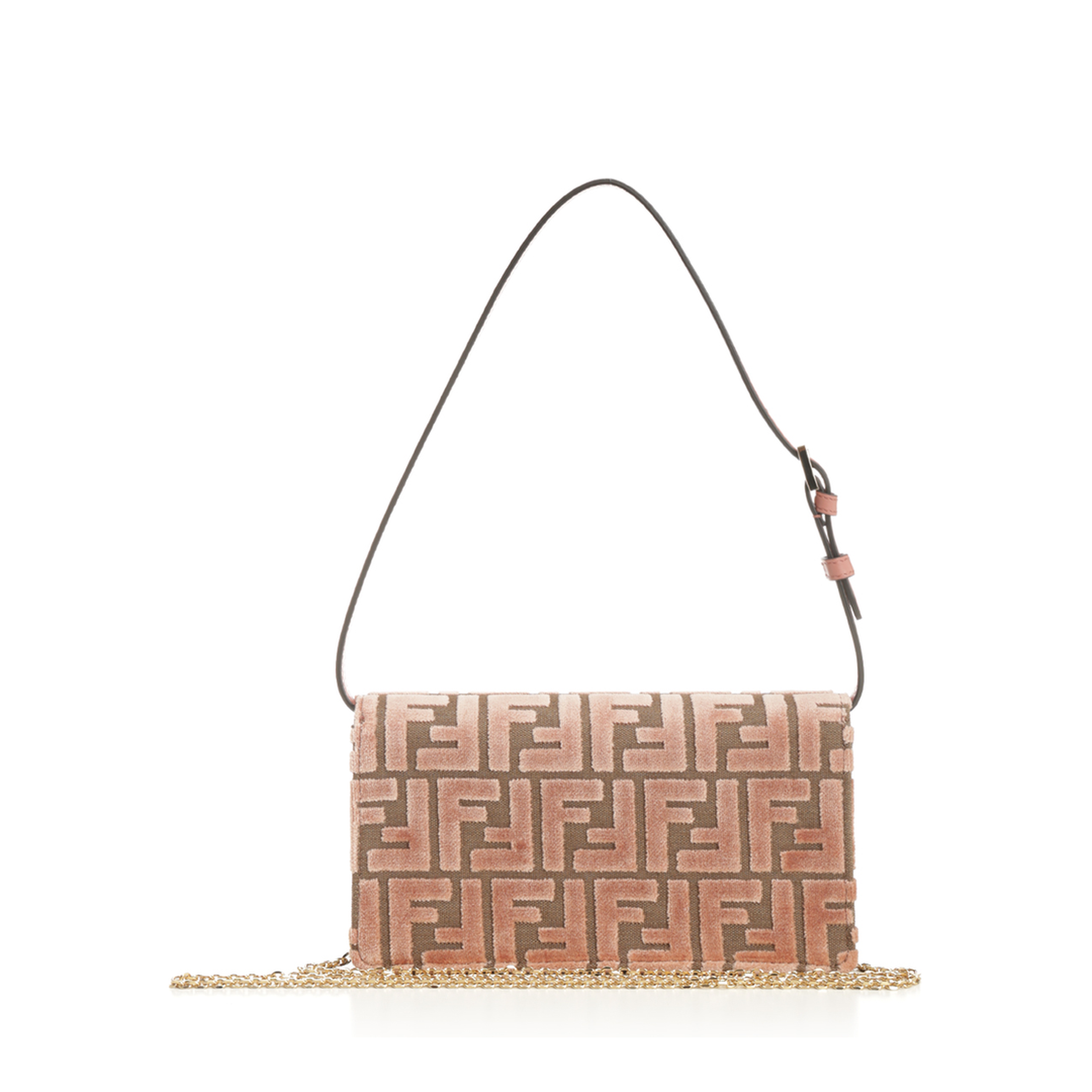 Wallet On Chain Baguette Fabric Pink - Image 3