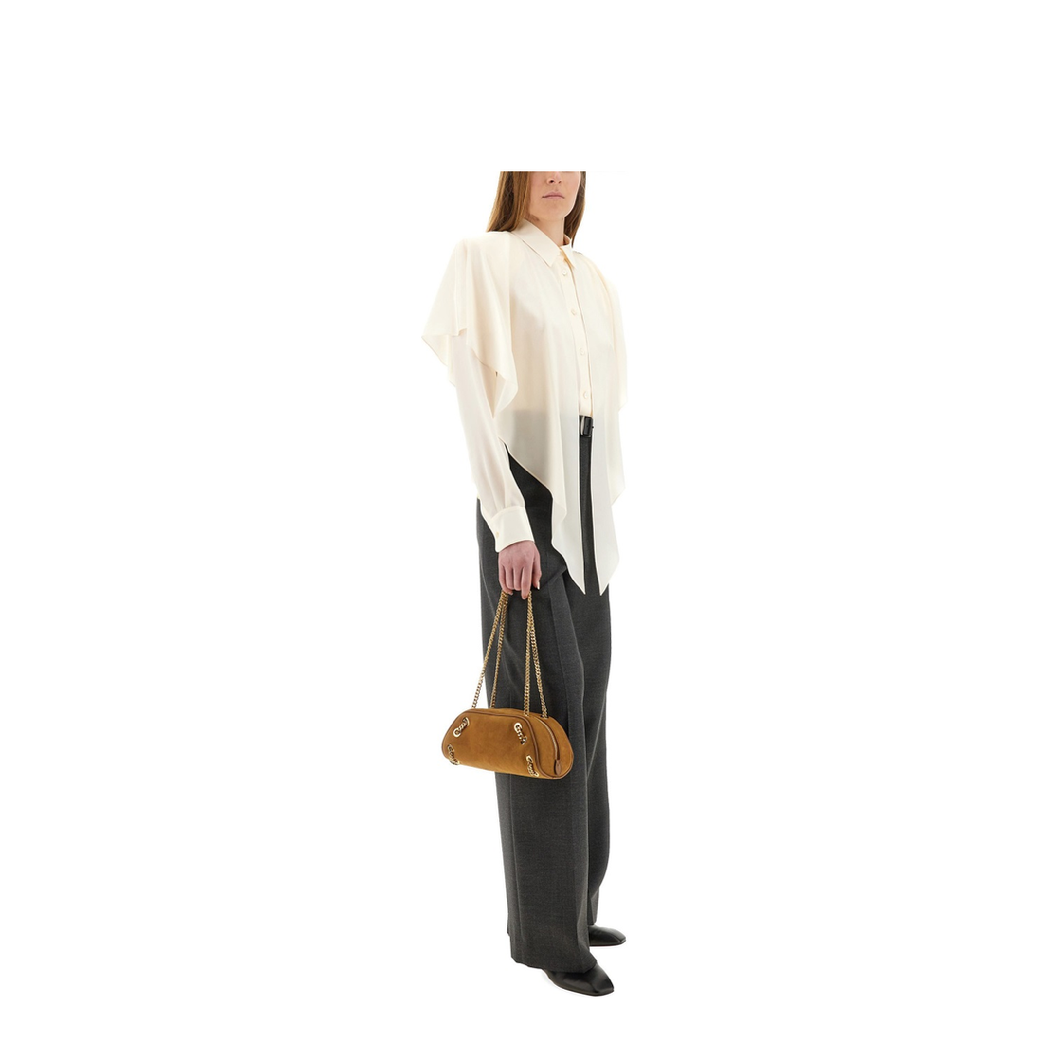 Semi-Transparent Shirt with Layered Panel - Image 2