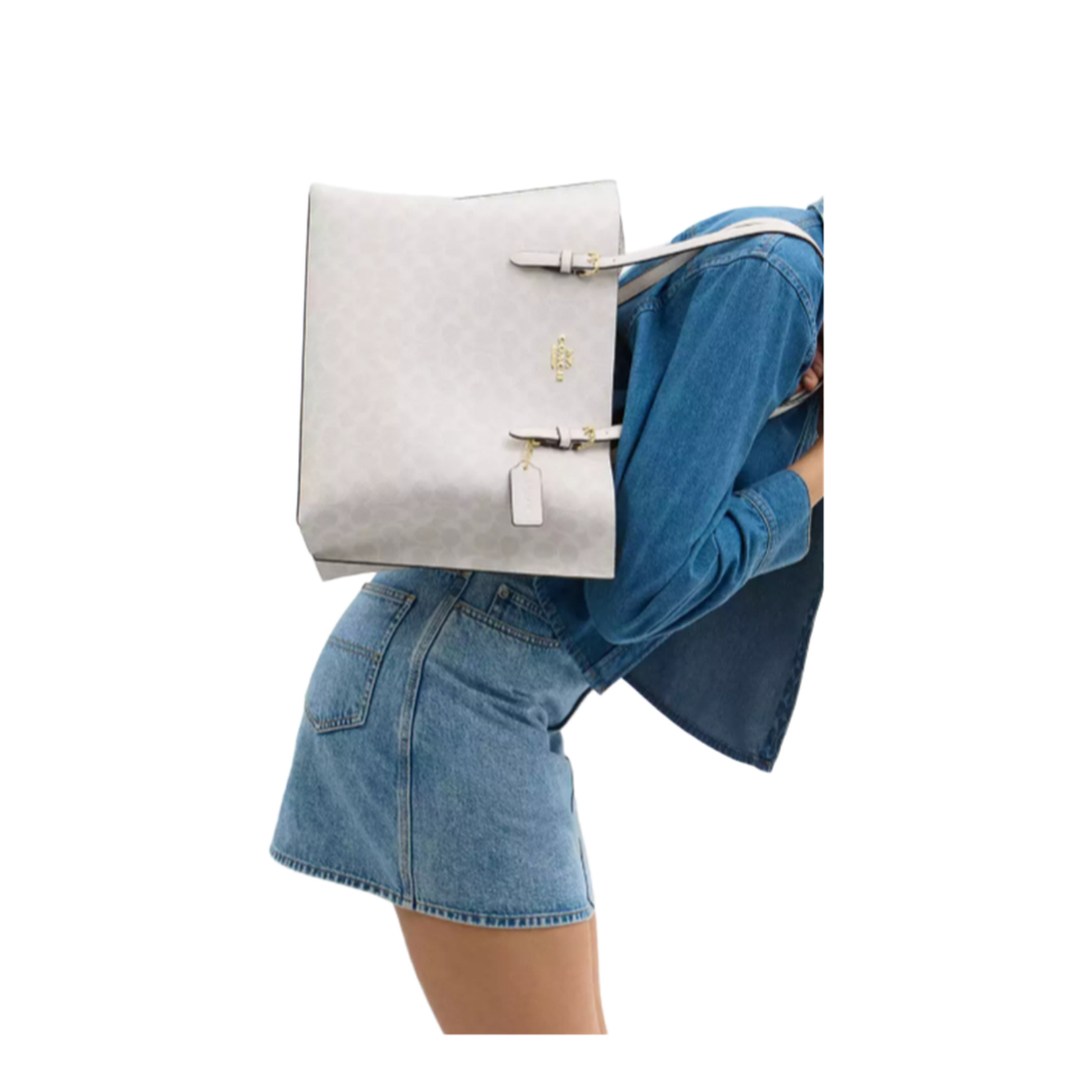 Mollie Tote Bag In Signature Canvas White - Image 4