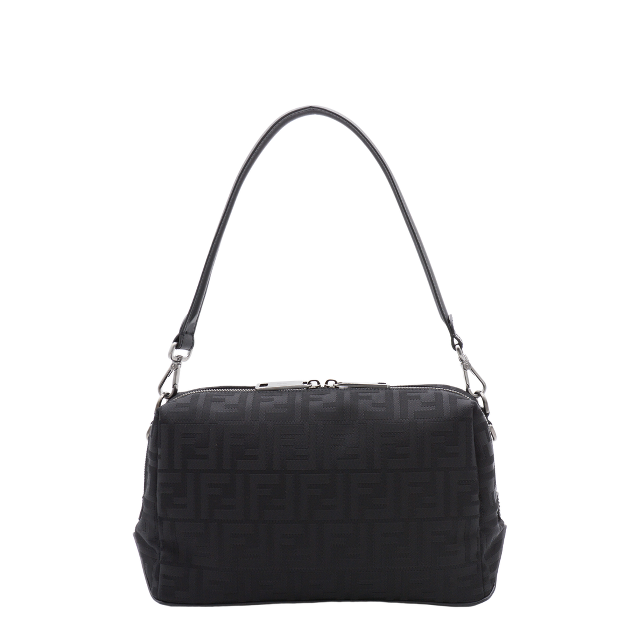 Lui Medium Nylon & Calf Leather Shoulder Bag - Black - Image 6