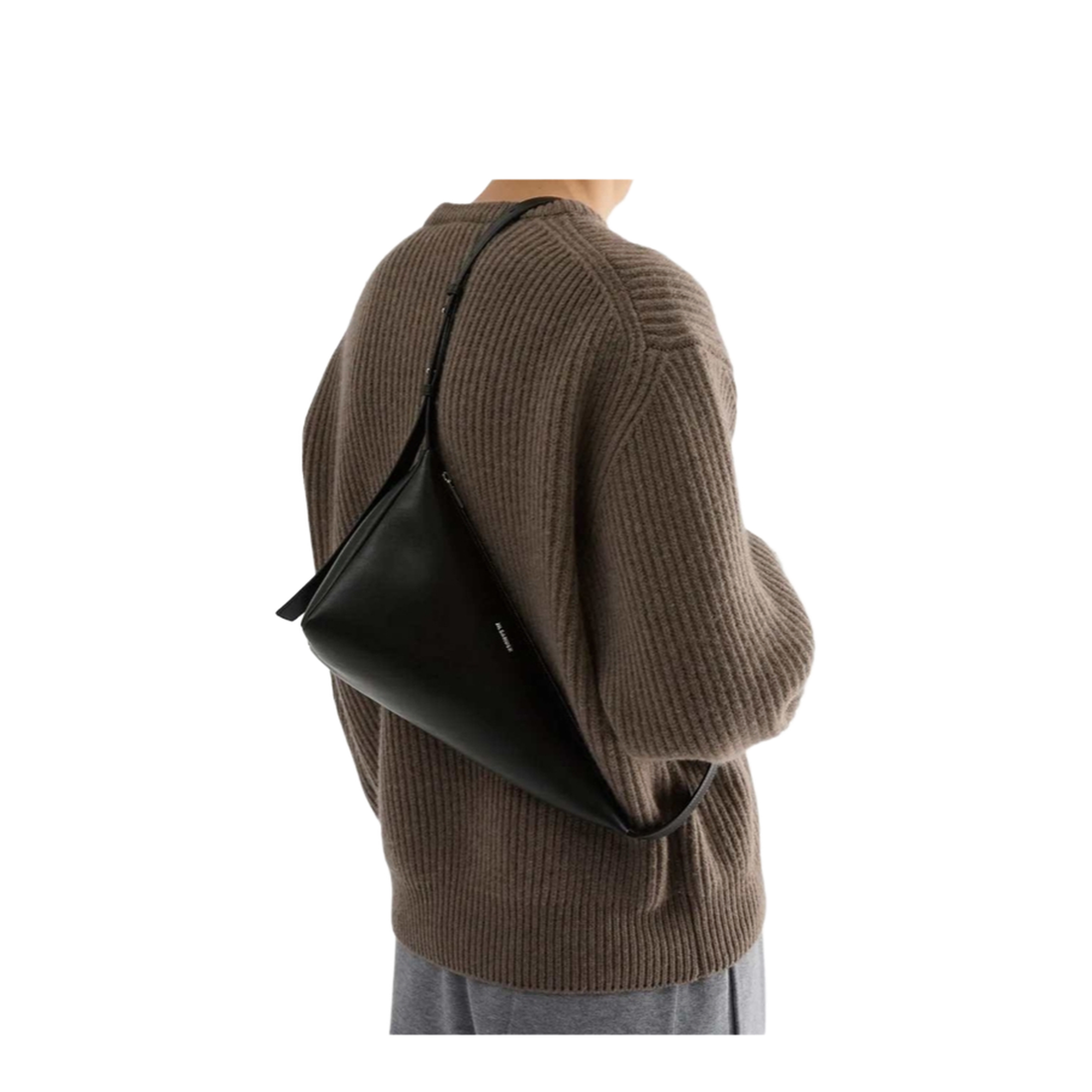 Triangle Calfskin Crossbody - Black - Image 3
