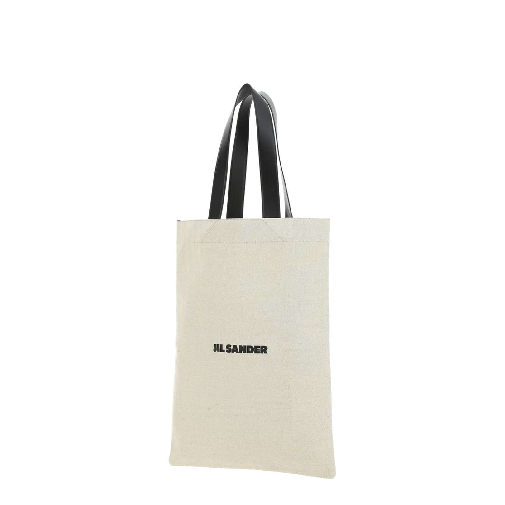 Logo-Print Flat Shopper Tote Bag - Natural/Black - Image 2
