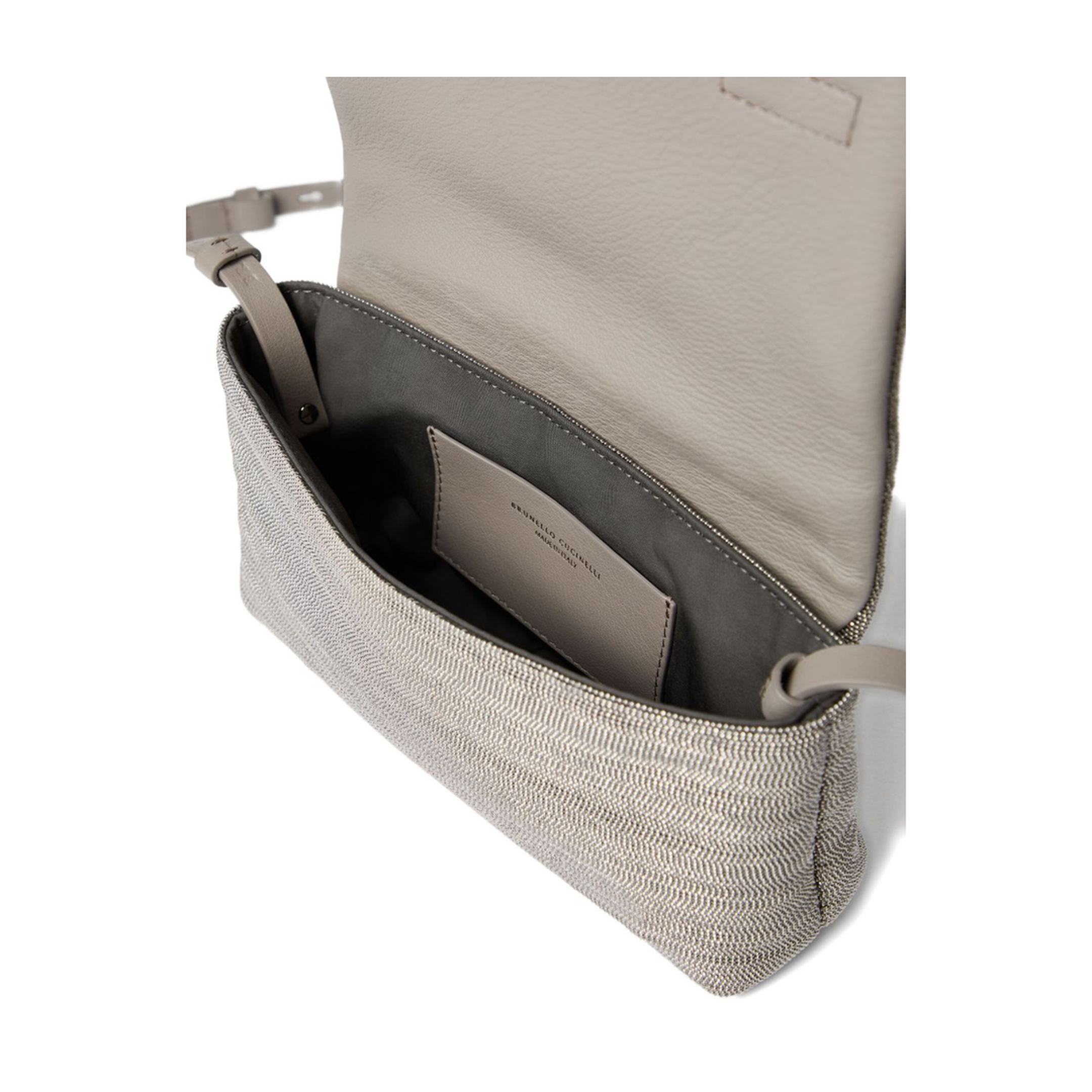 Calf Leather Crossbody Bag - Light Grey - Image 5