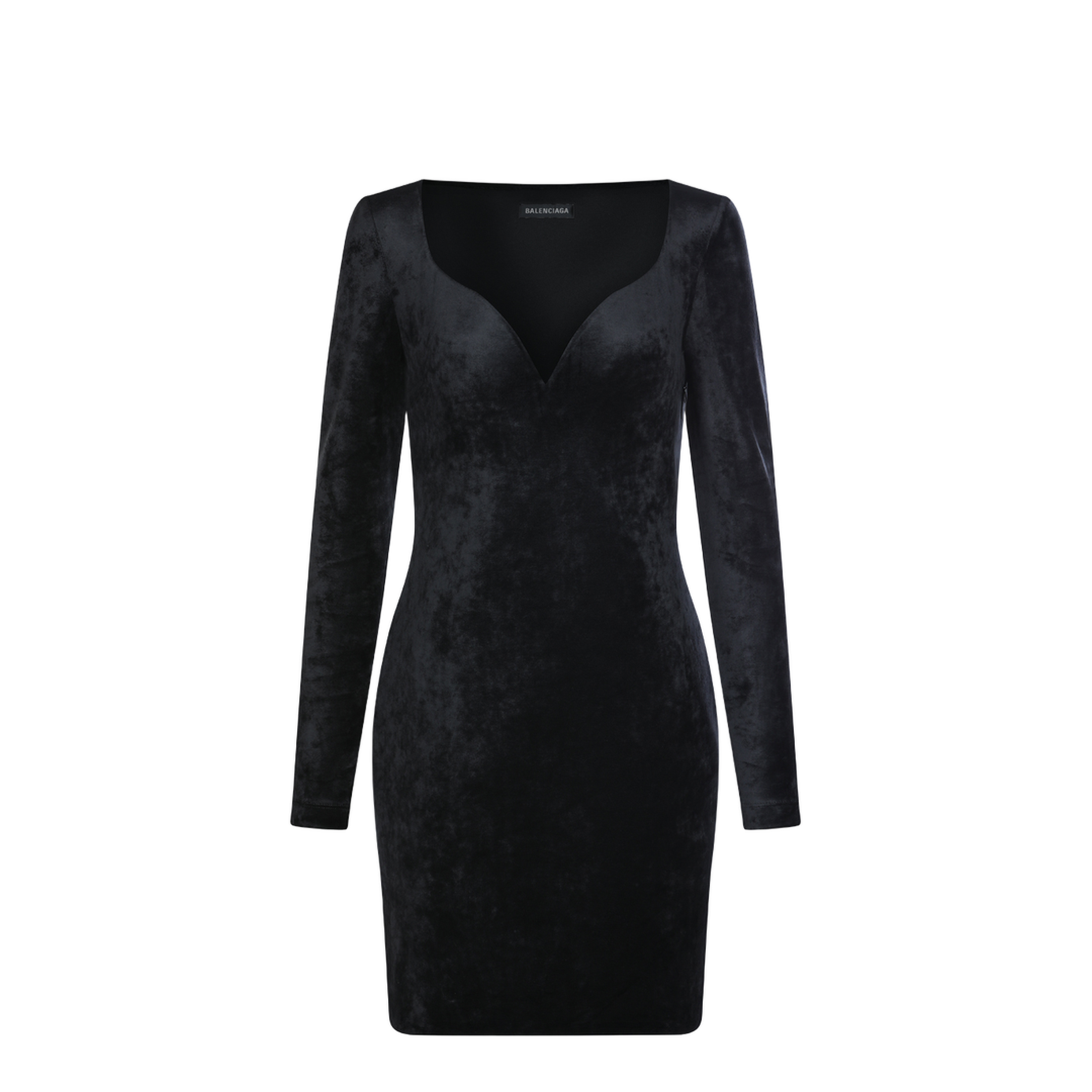 Sweetheart Neckline Dress In Velvet Jersey - Image 1