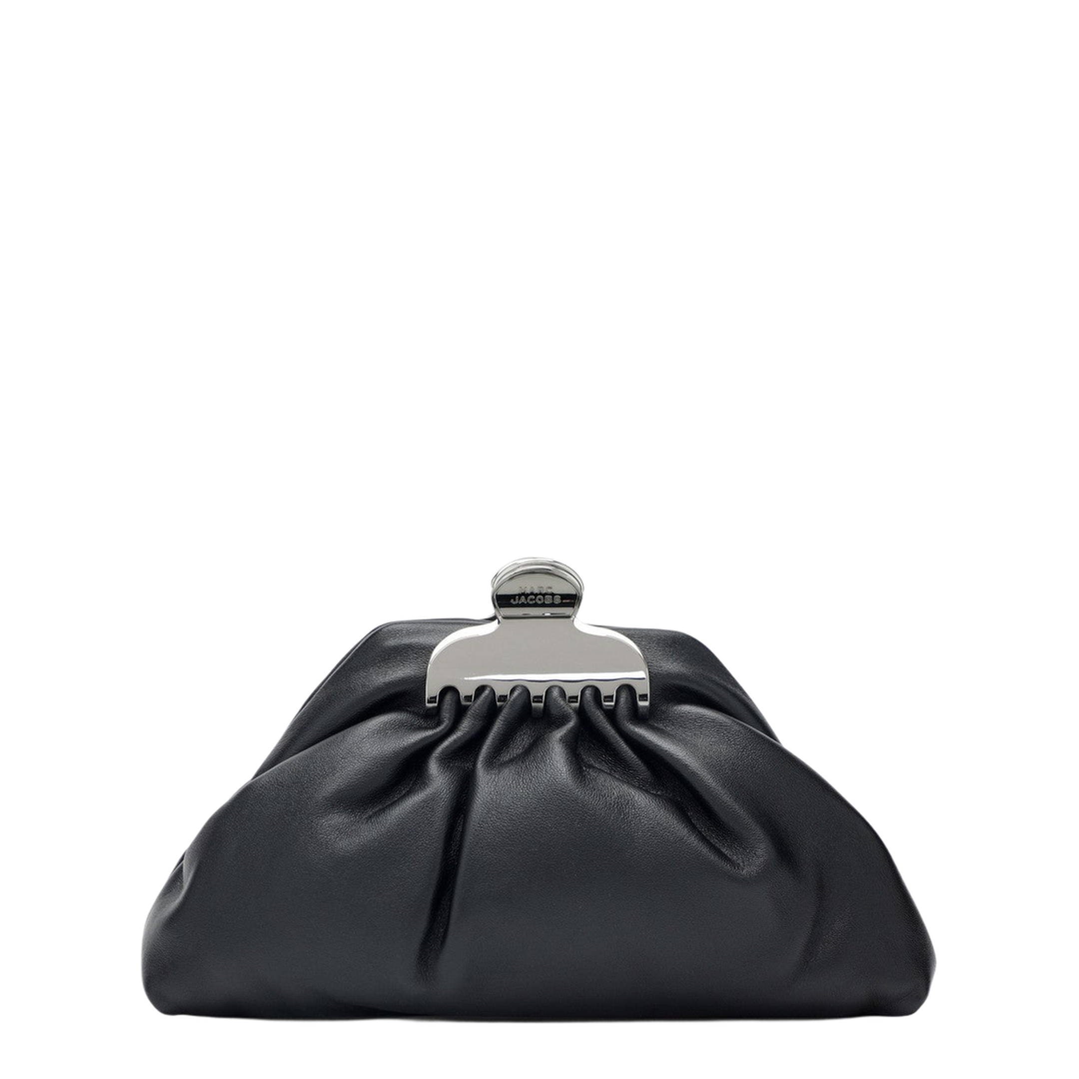 The Glam Small Smooth Leather Clutch - Black - Image 2
