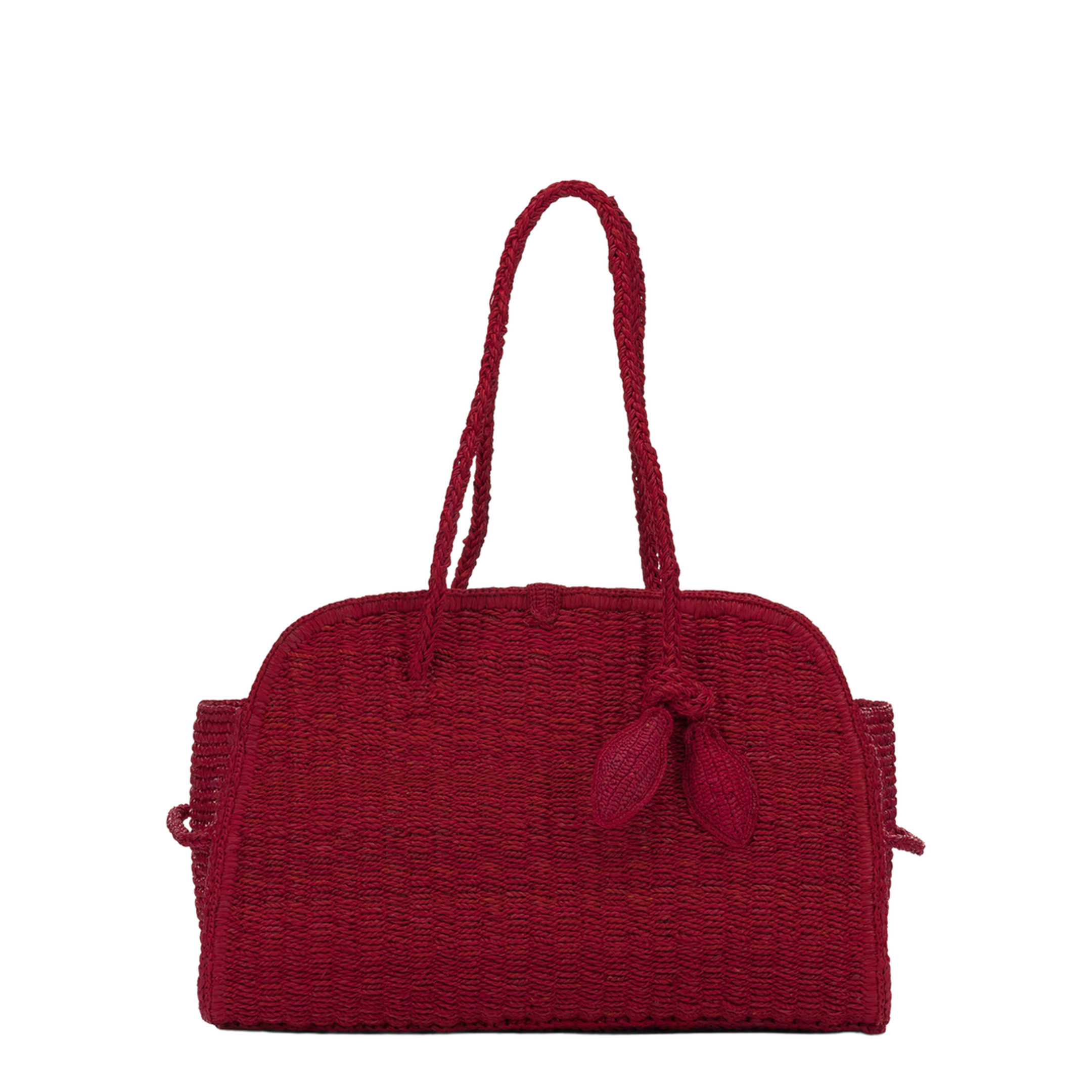 Le Turismo Medium Raffia Tote Bag - Red - Image 1