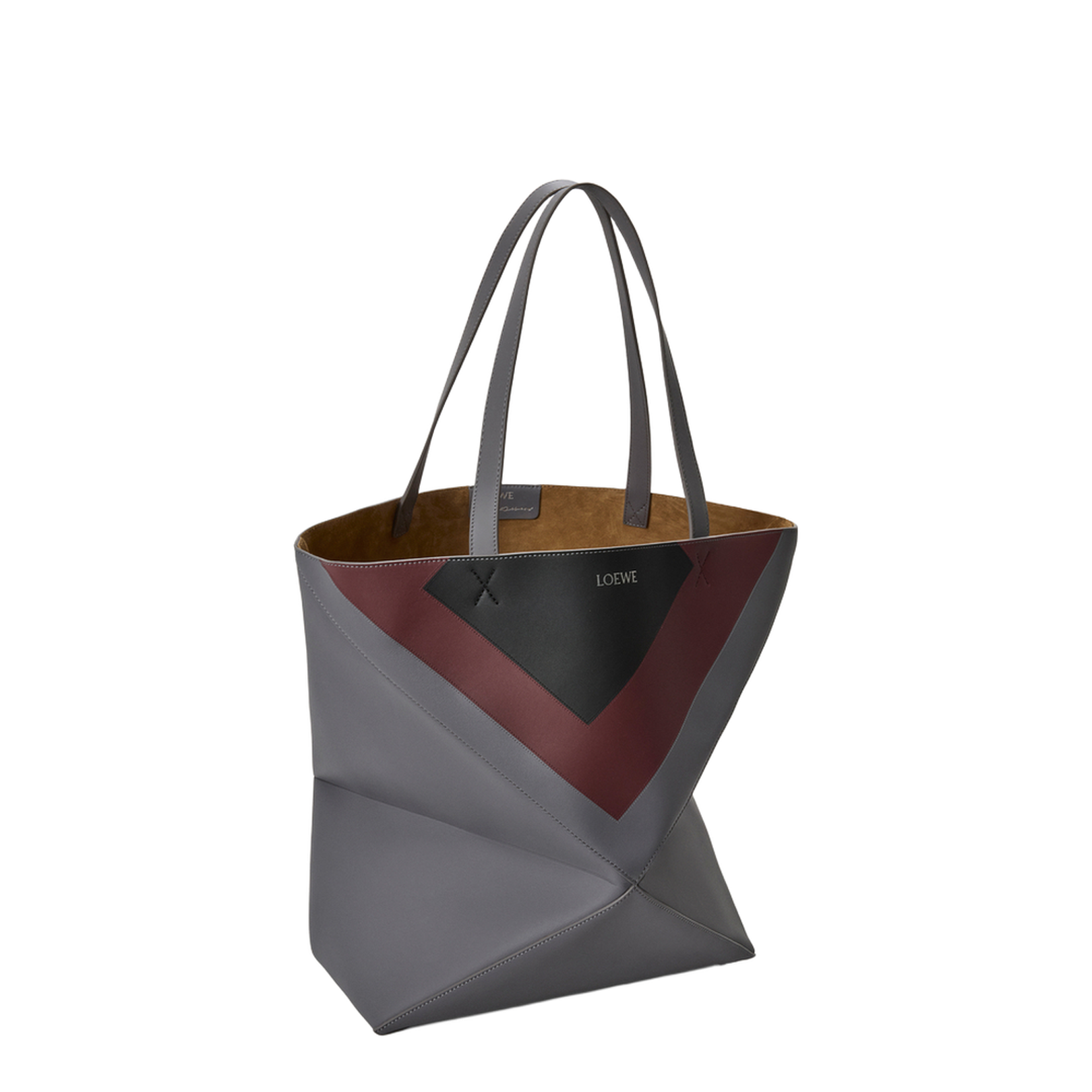 XL Puzzle Fold Tote in Nappa Calfskin Grey - Image 2