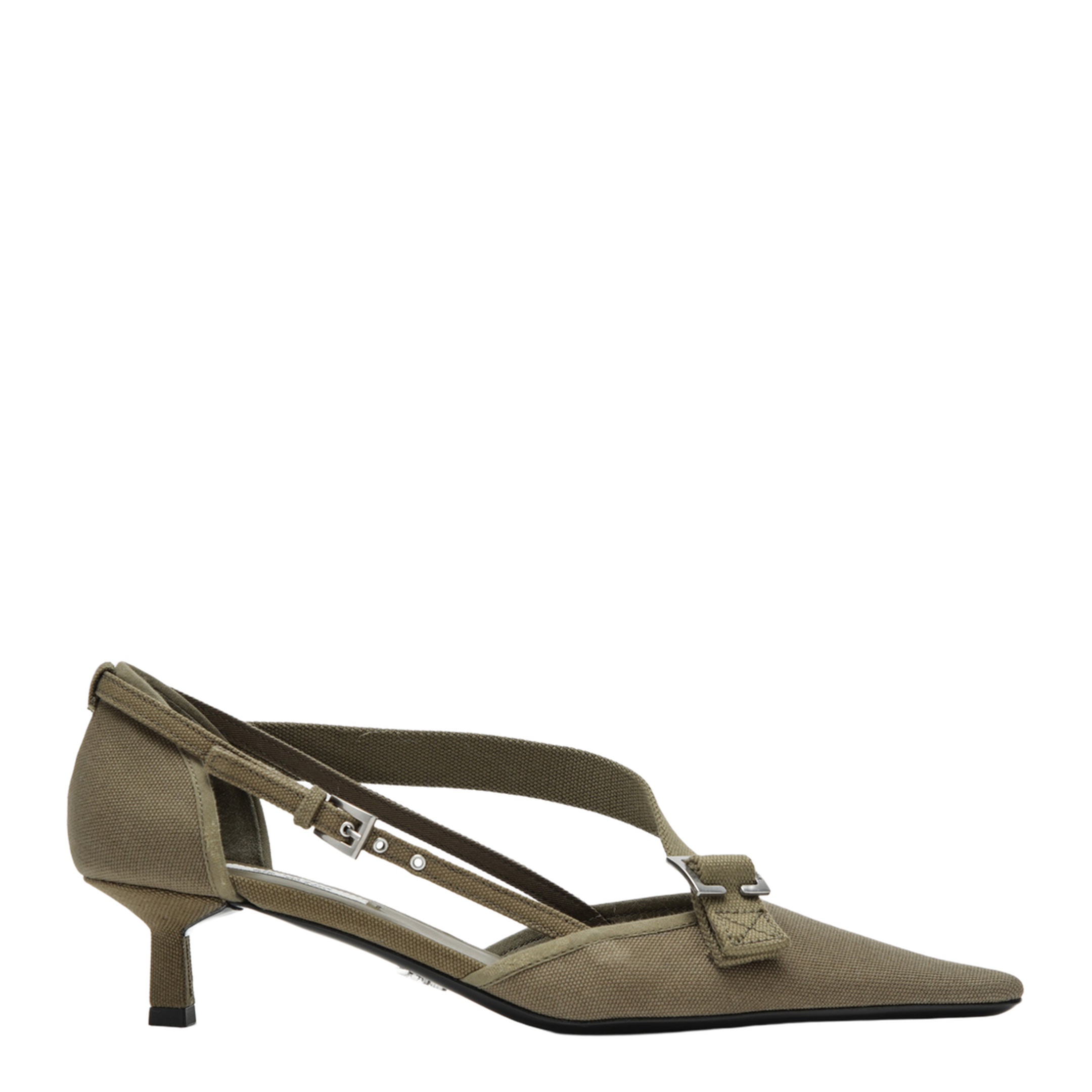 Canvas Pumps In Forest Color - Image 1