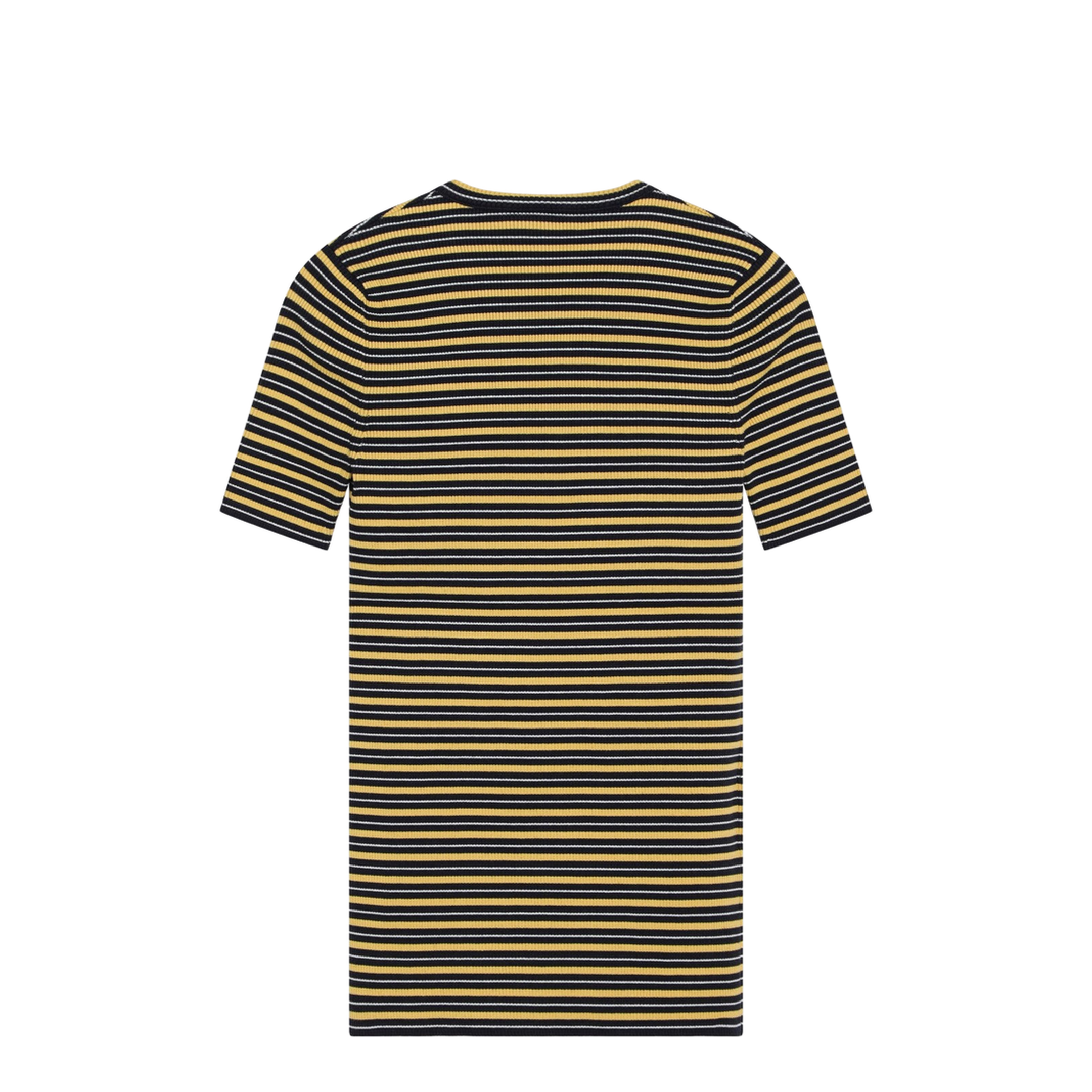 Navy Yellow Striped Stretch Cotton T-Shirt - Image 2
