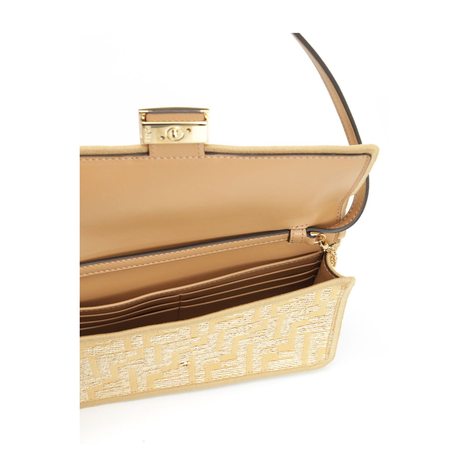 Baguette Jacquard Shoulder Bags - Beige - Image 4