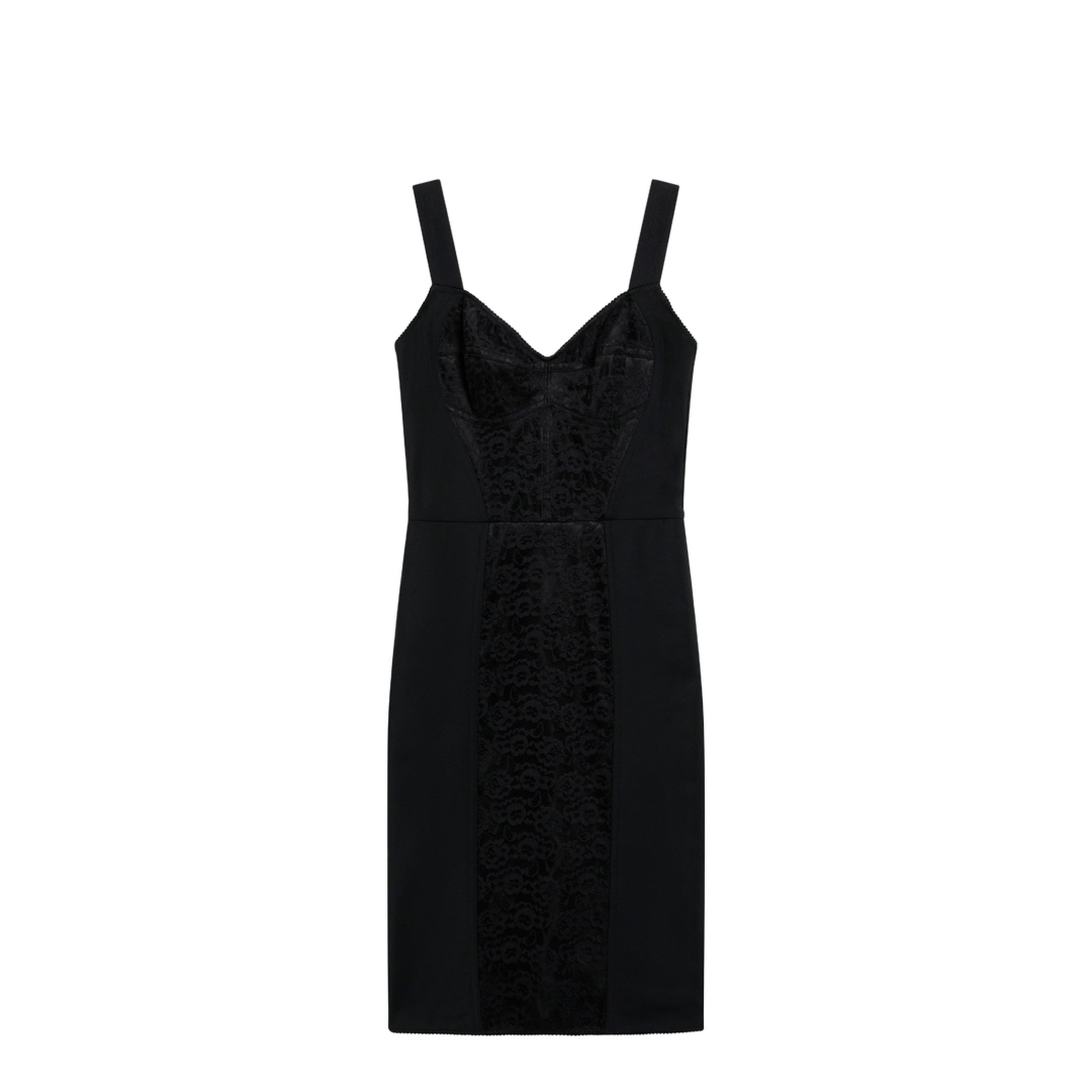 Black Sheath Dress with Lace Details - Image 1