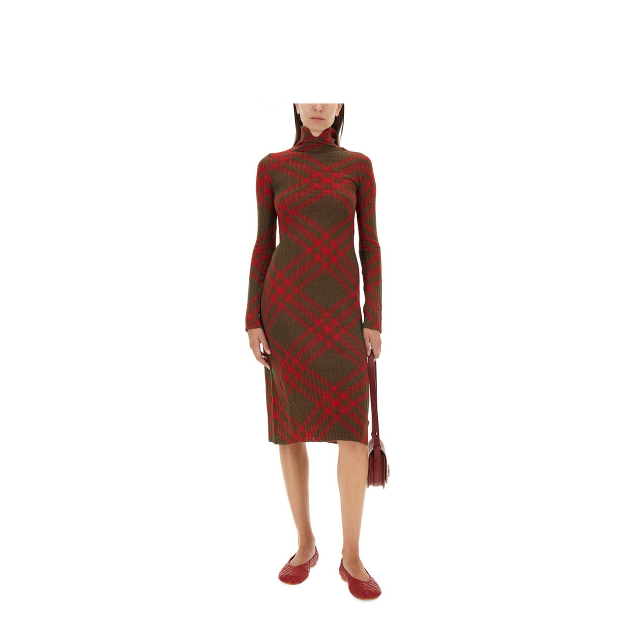 Check Wool Blend Dress - Image 2