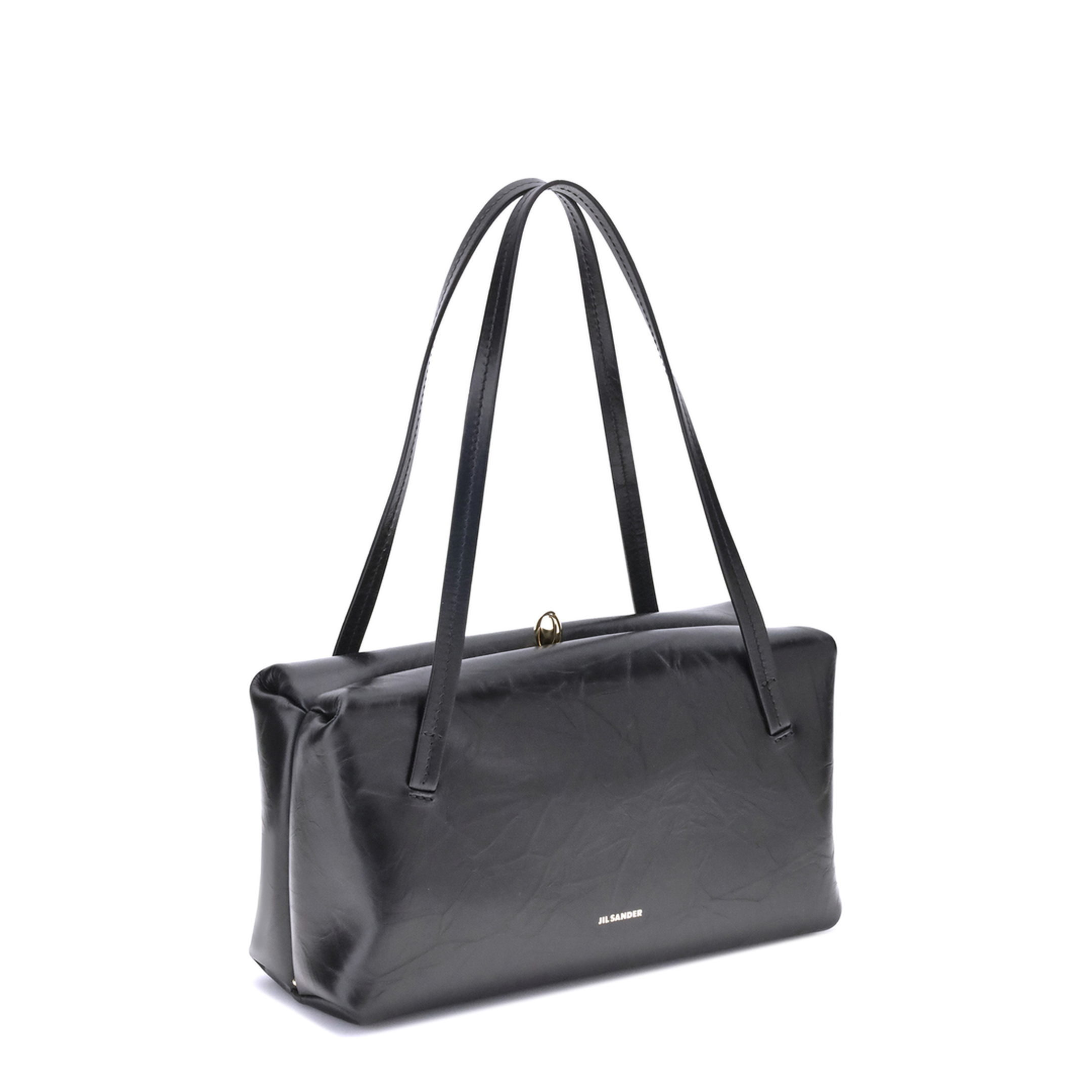 Goji Pillow Small Calf Leather Bag - Black - Image 2