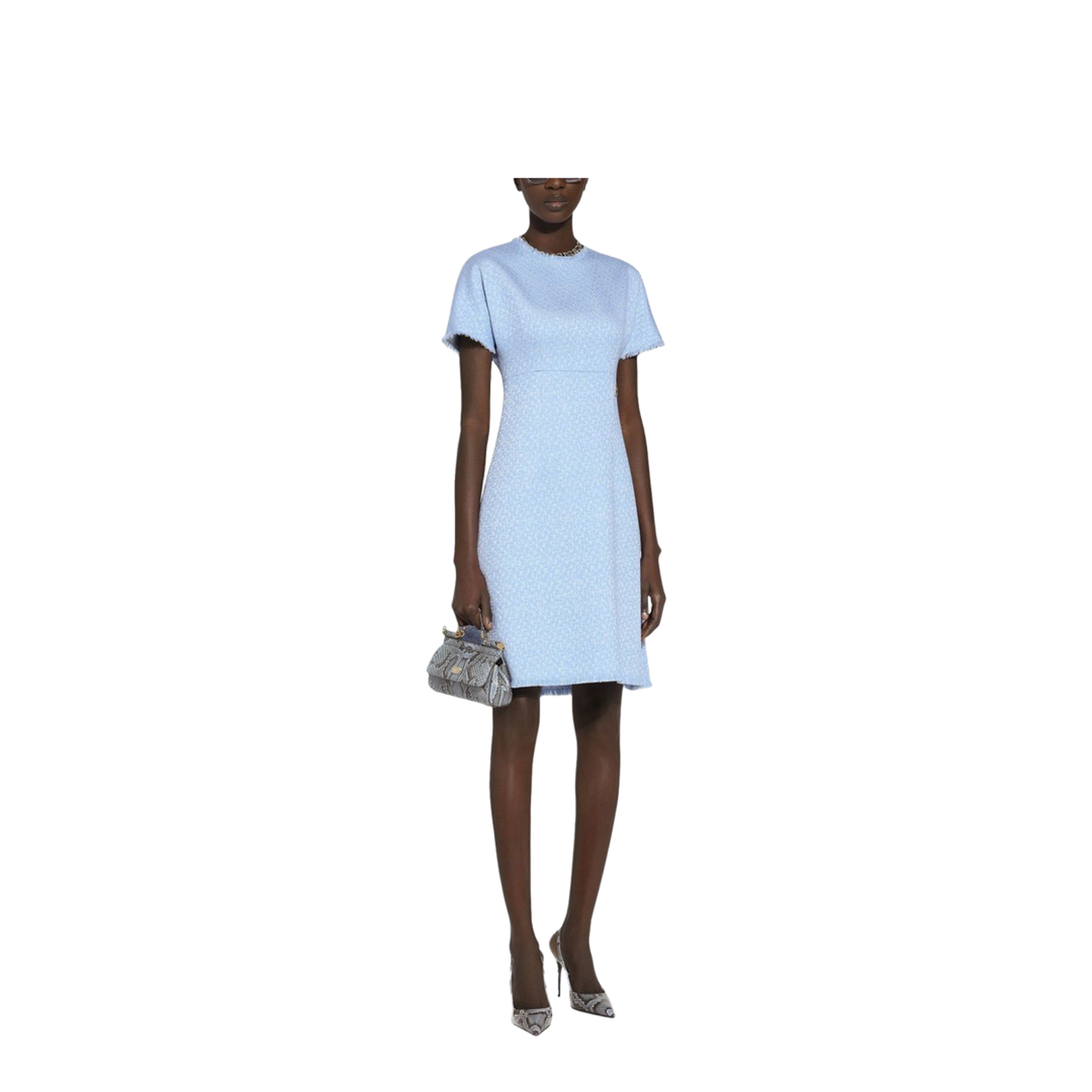 Raschel Tweed Midi Dress with Logo - Image 4