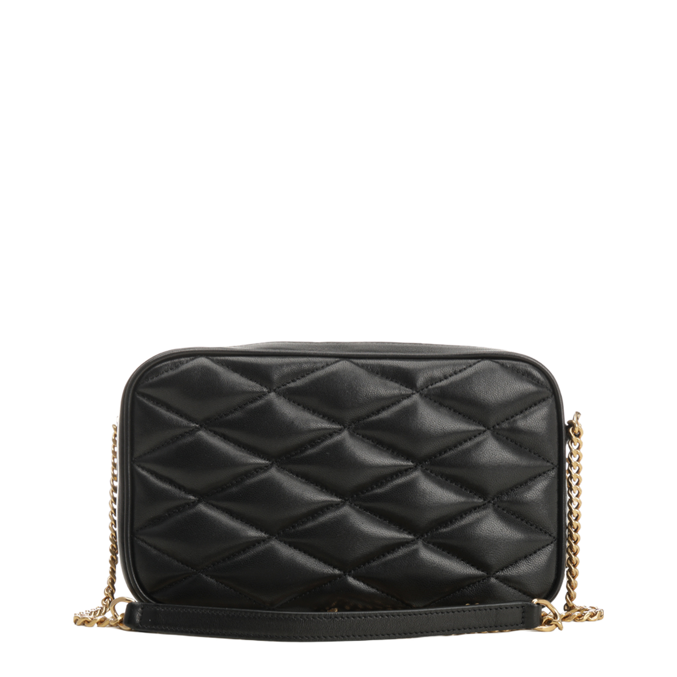 Quilted Leather Crossbody Bag - Black - Image 3