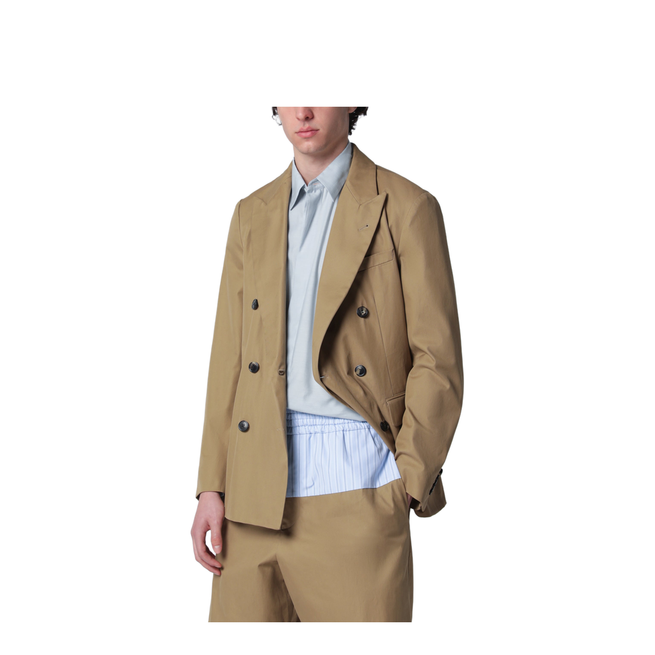 Camel Double-Breasted Jacket - Image 1