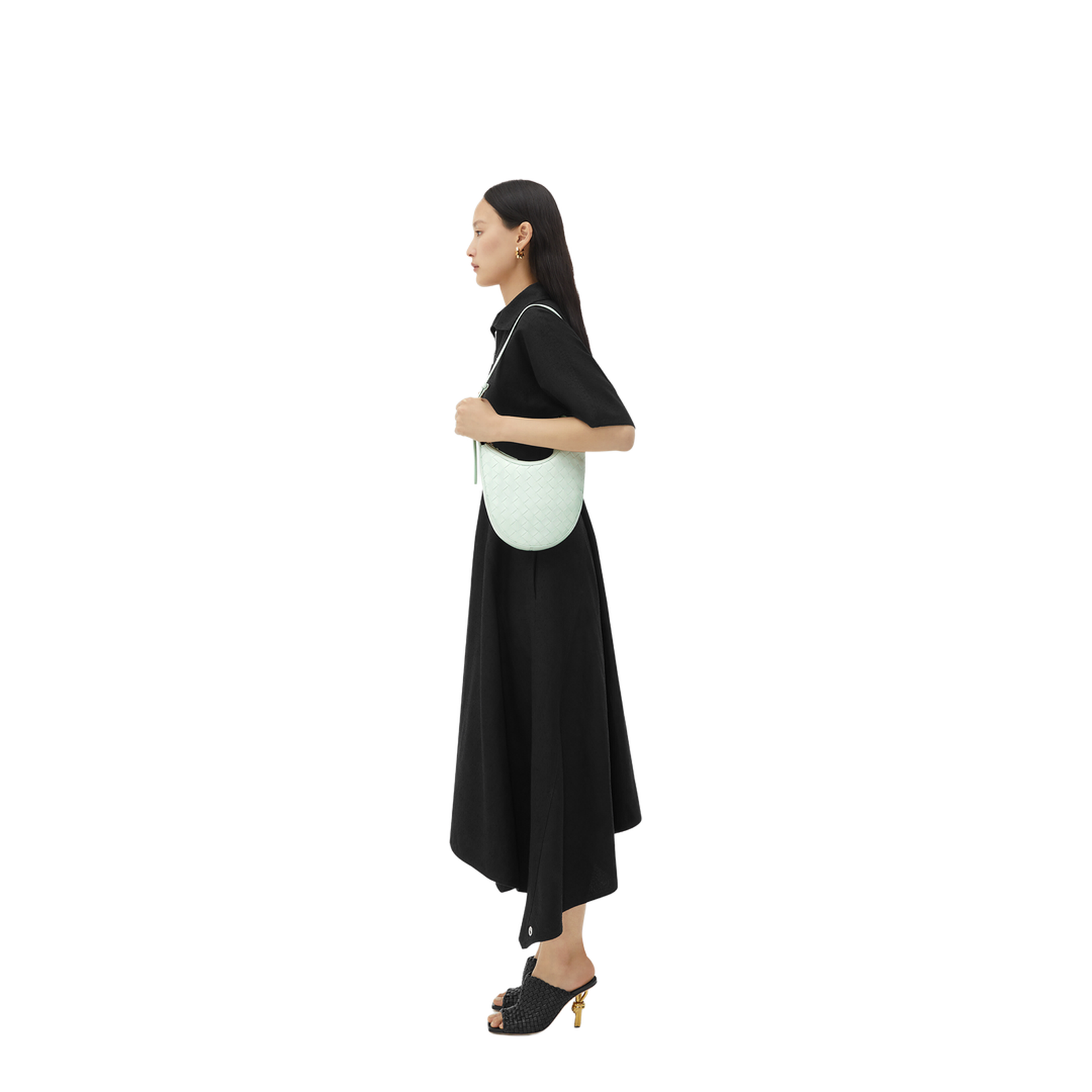 Intrecciato Small Leather Shoulder Bags - Pastel green - Image 5