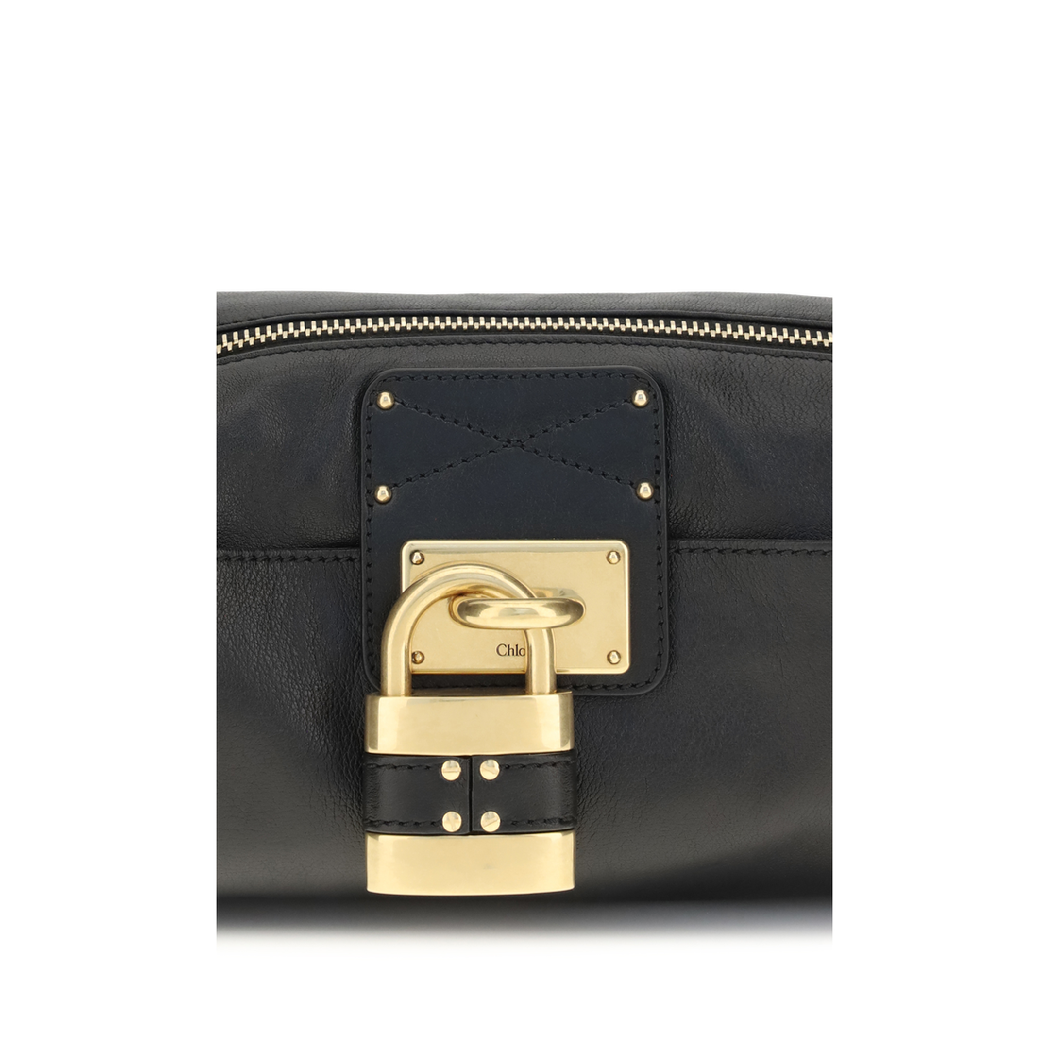 Paddington Small Grained Buffalo Leather Shoulder Bag - Black - Image 4