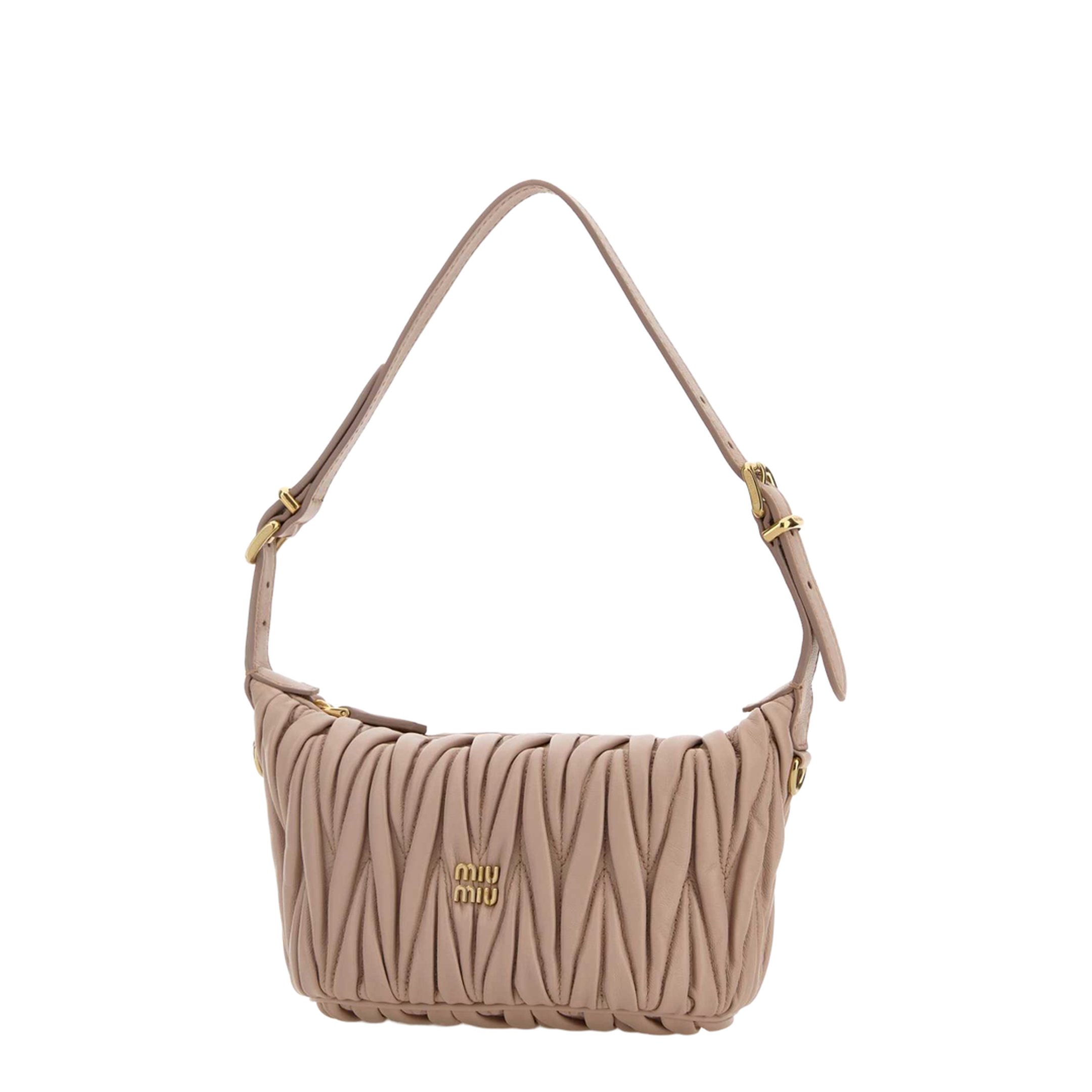 Matelassé Nappa Lambskin Pouch - Cipria - Image 1