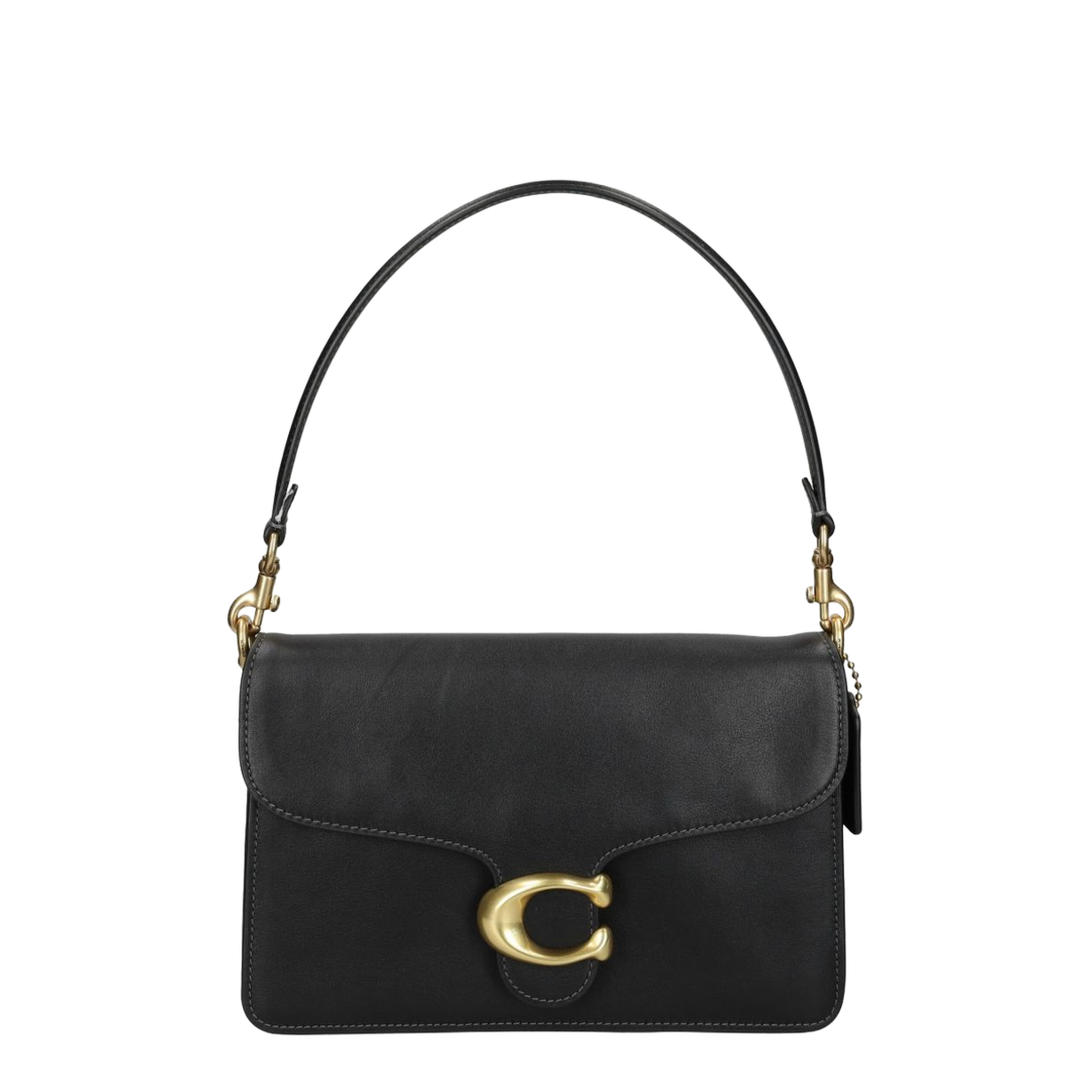 Tabby One Size Soft Grain Leather Shoulder Bag - Brass/Black - Image 1