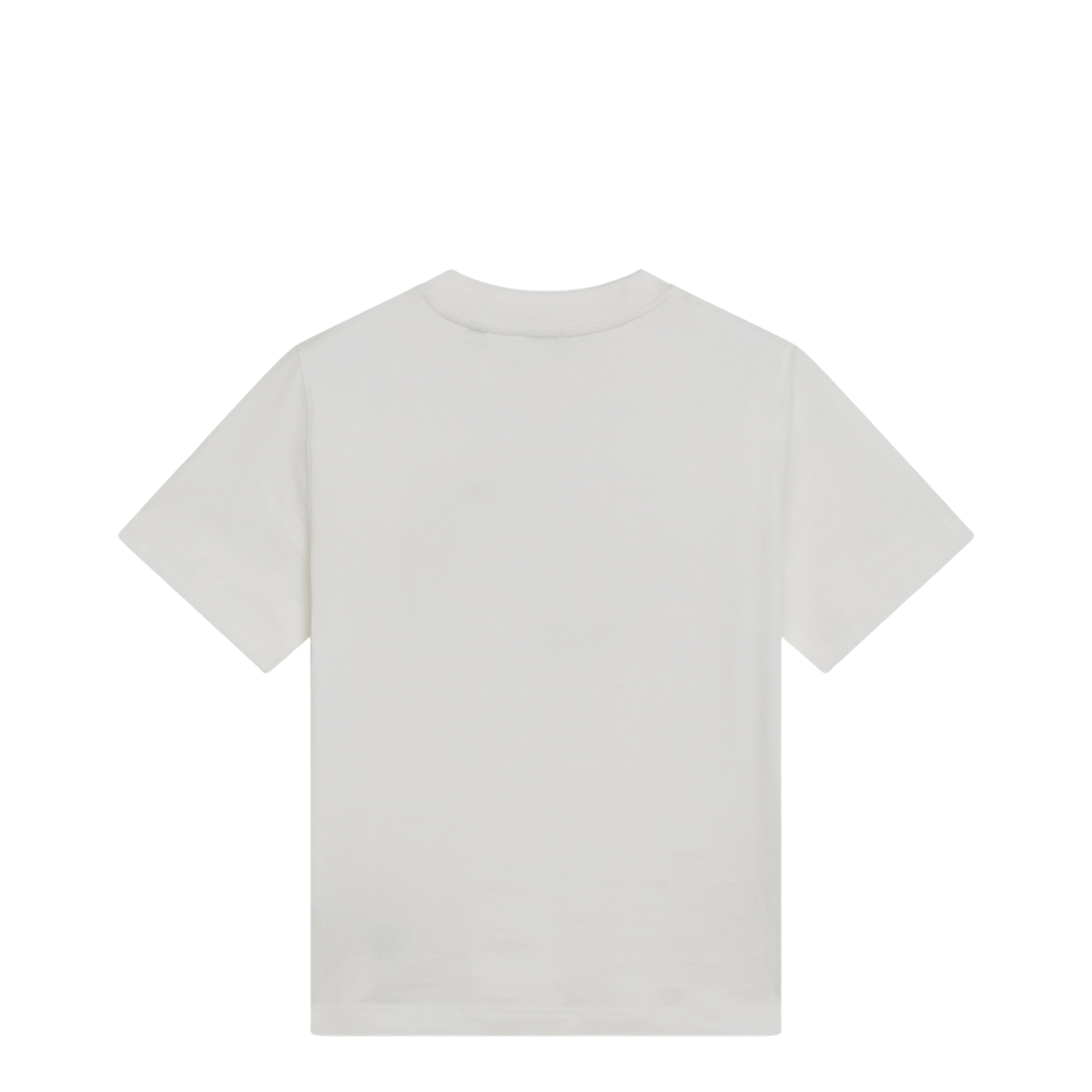 White Cotton Check T-Shirt with Knight Stamp - Image 2