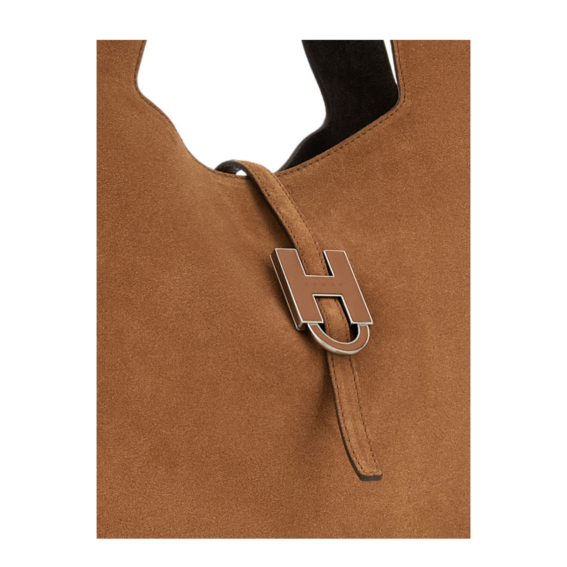Calf Suede Shopping Bag - Luggage Brown - Image 5