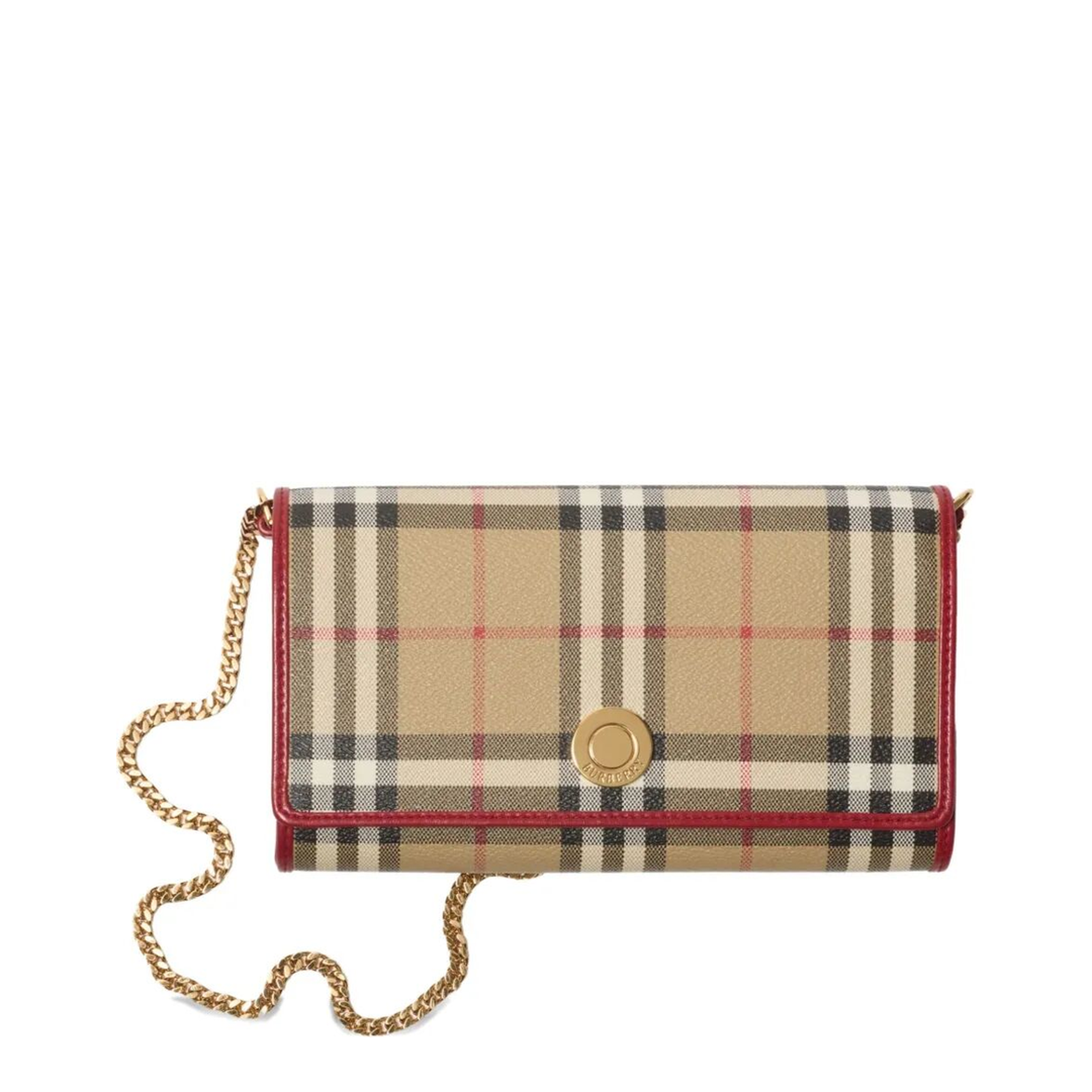 Check Pattern Chain Wallet - Beige - Image 1