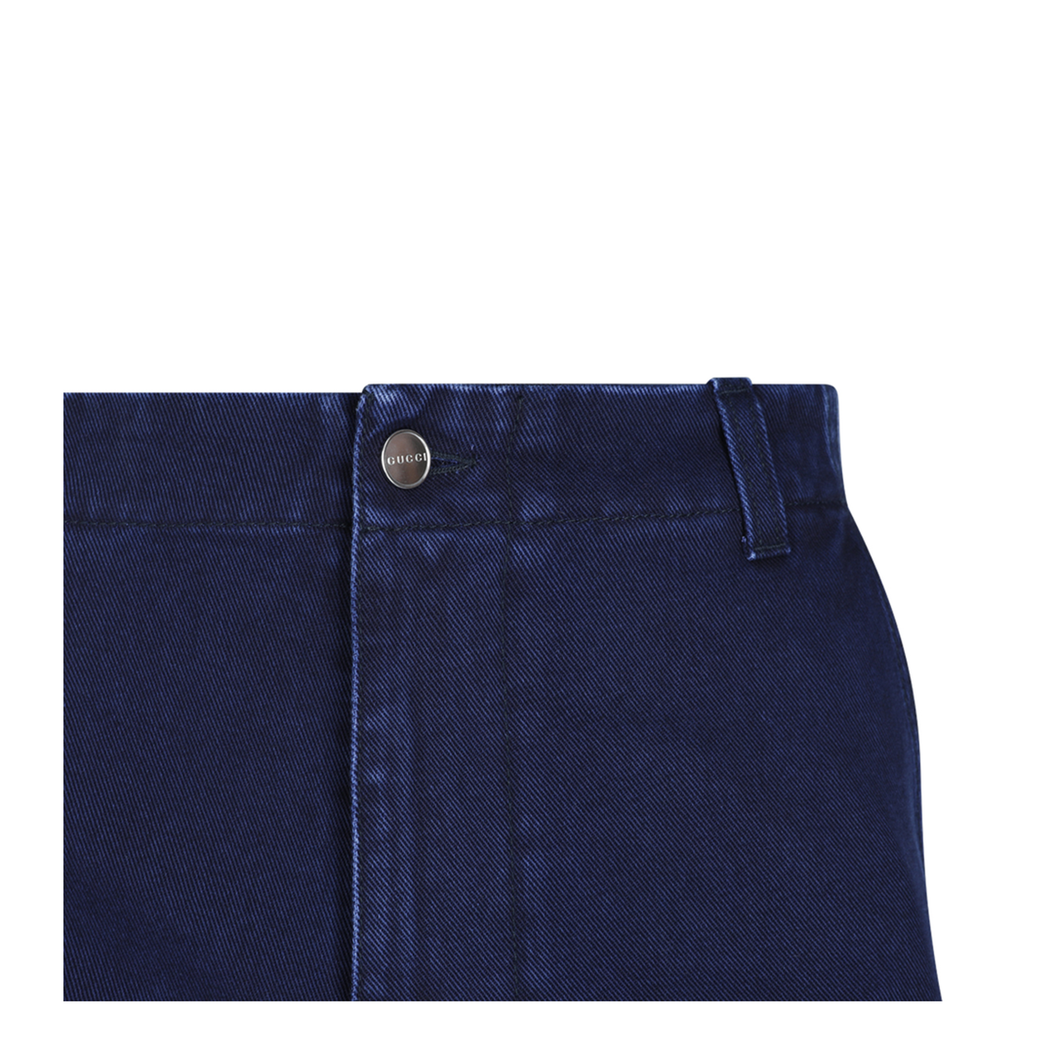 Washed Denim Pant with Embossed Label in Dark Blue - Image 6