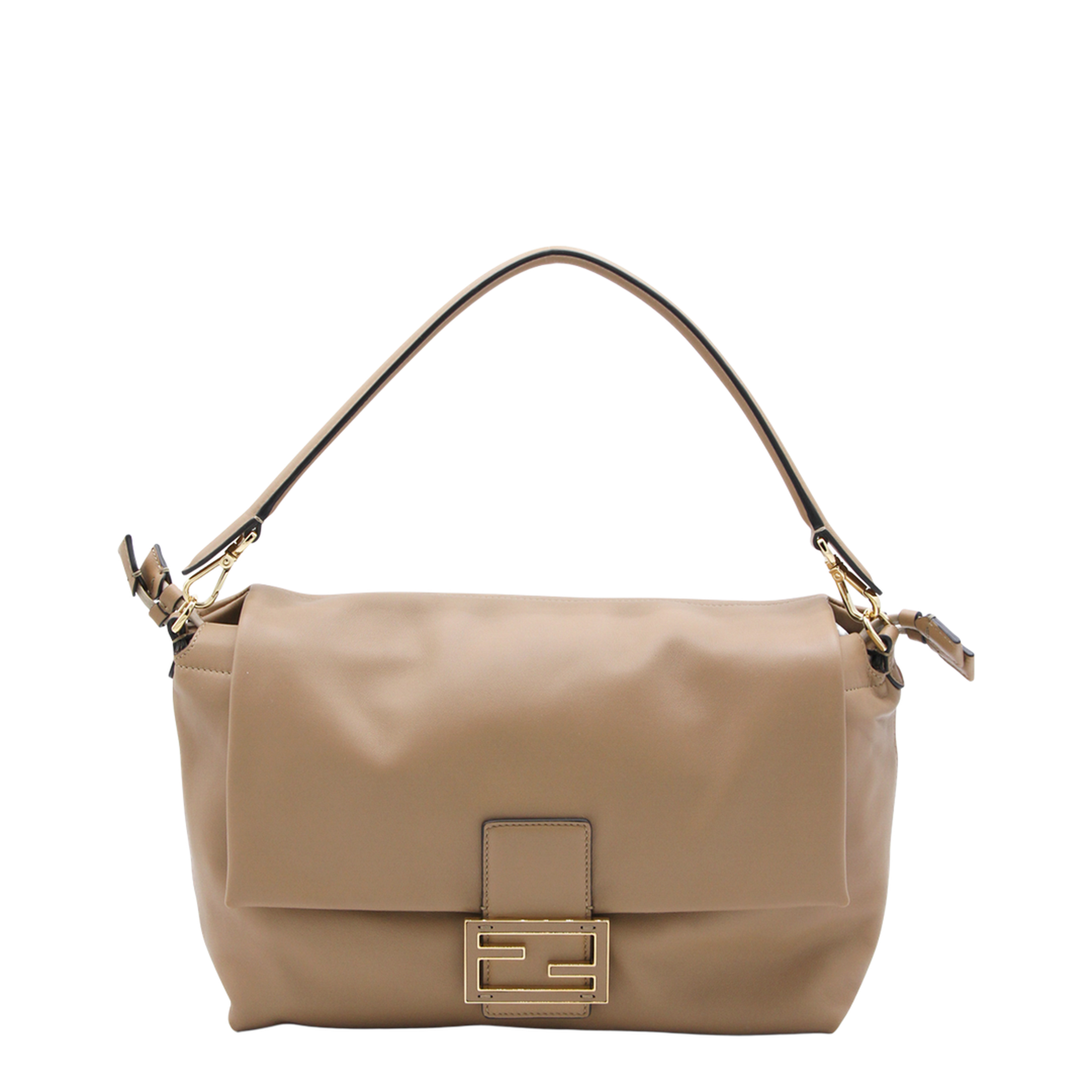 Baguette Large Leather Top Handle Bags - Brown - Image 1