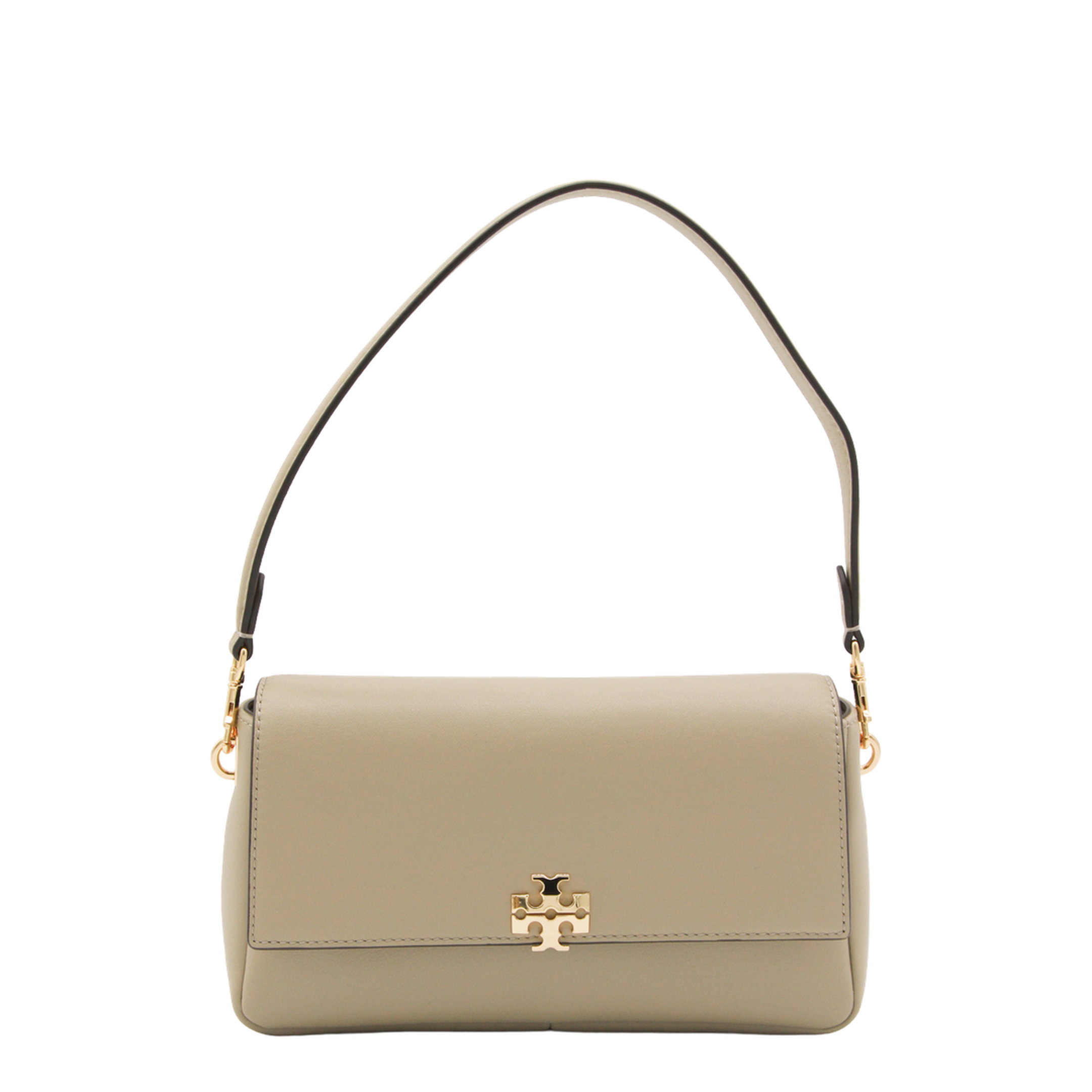 Charlie Small Leather Shoulder Bag - Soft Cement - Image 1