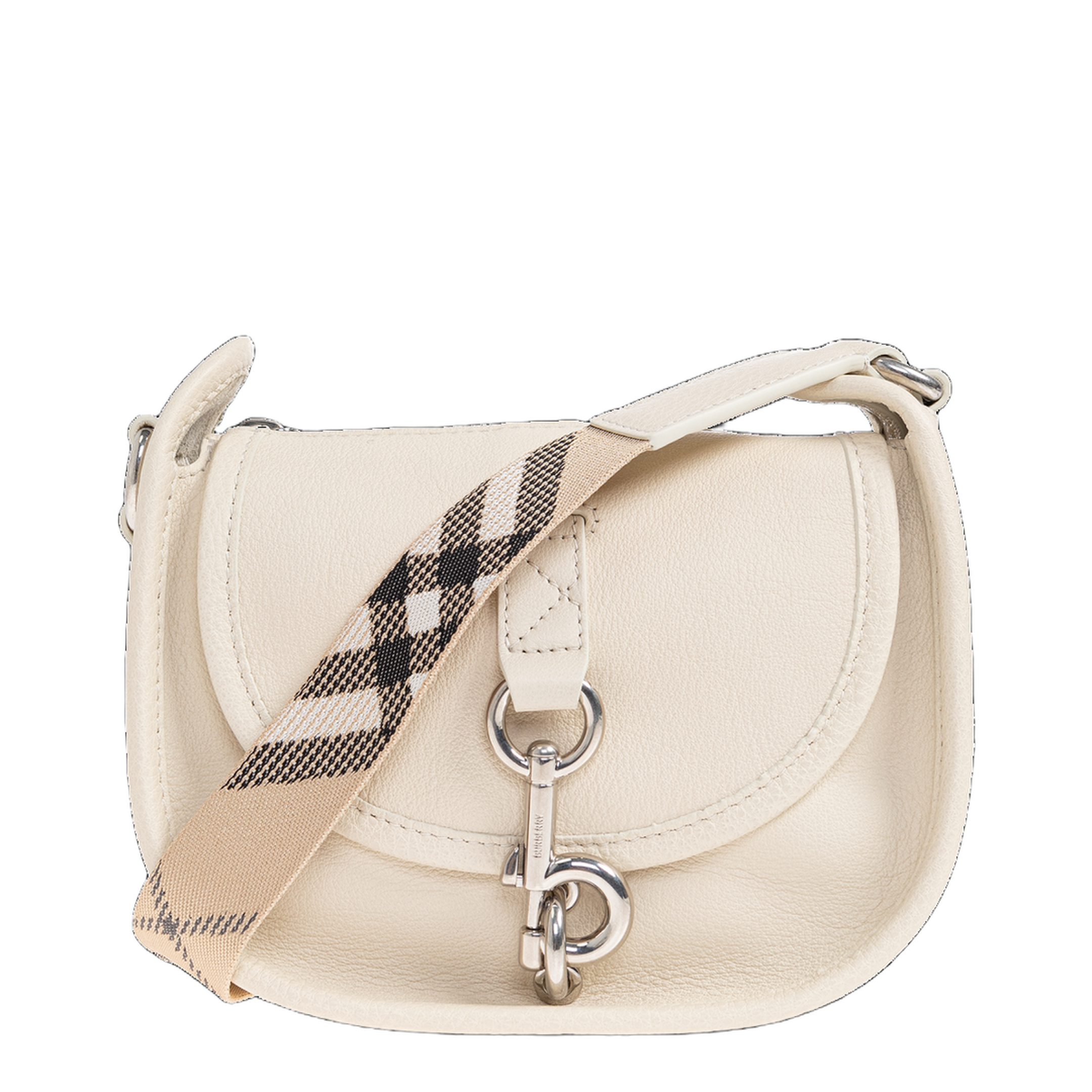 B Clip Mini Calf Leather Messenger Bag - Soap Beige - Image 1