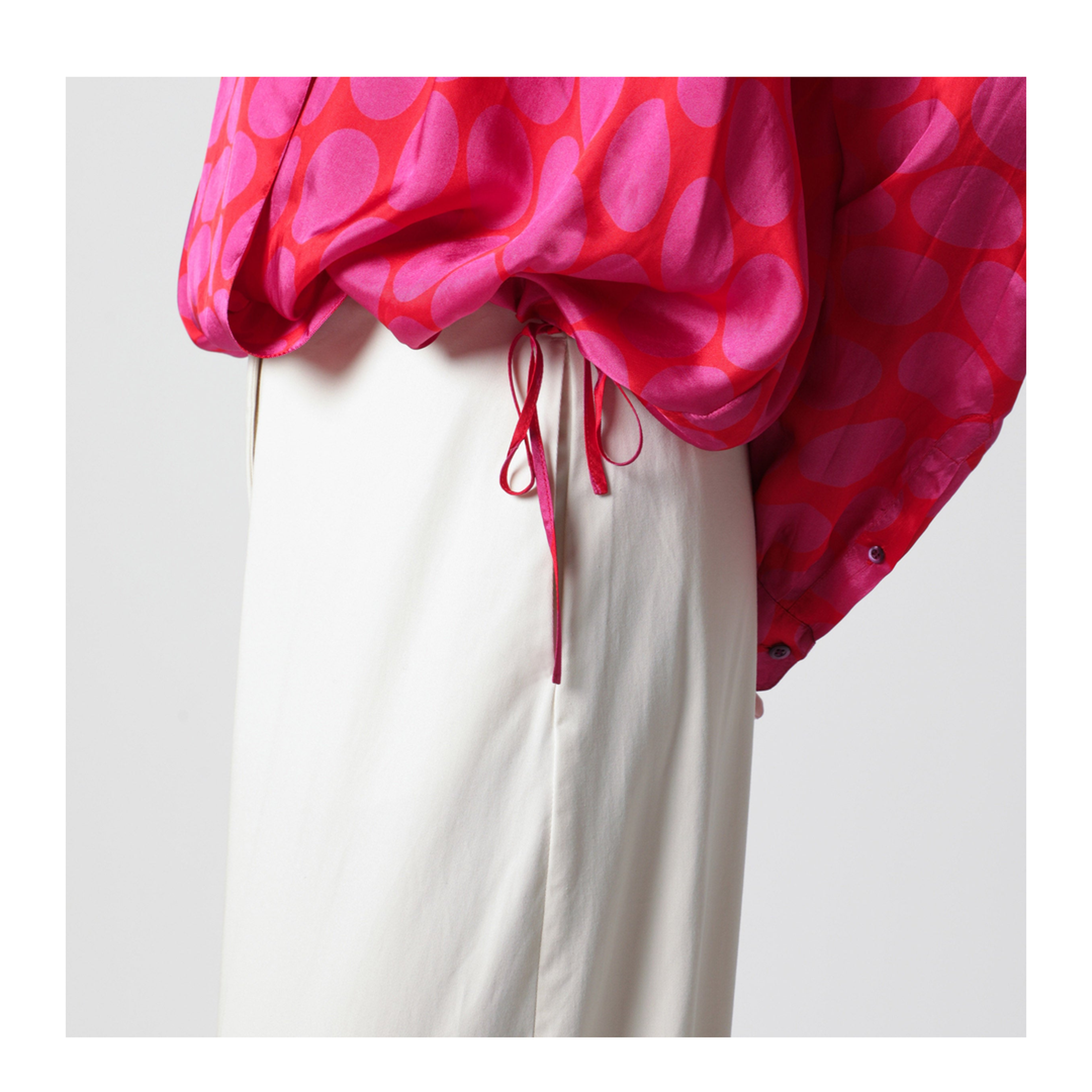 Crossed Shirt with Fuchsia Print - Image 2