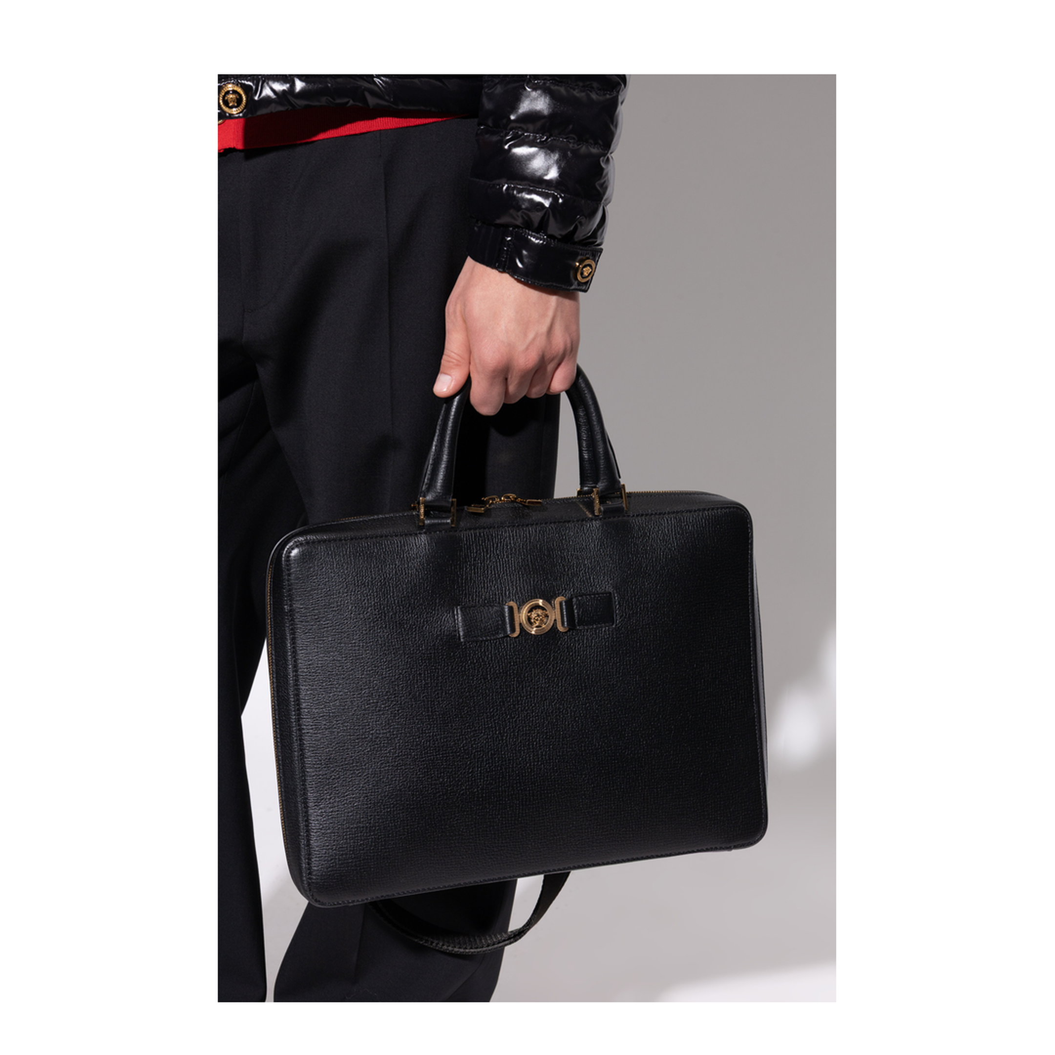 Medusa Biggie Calf Leather Tote - Black - Image 2