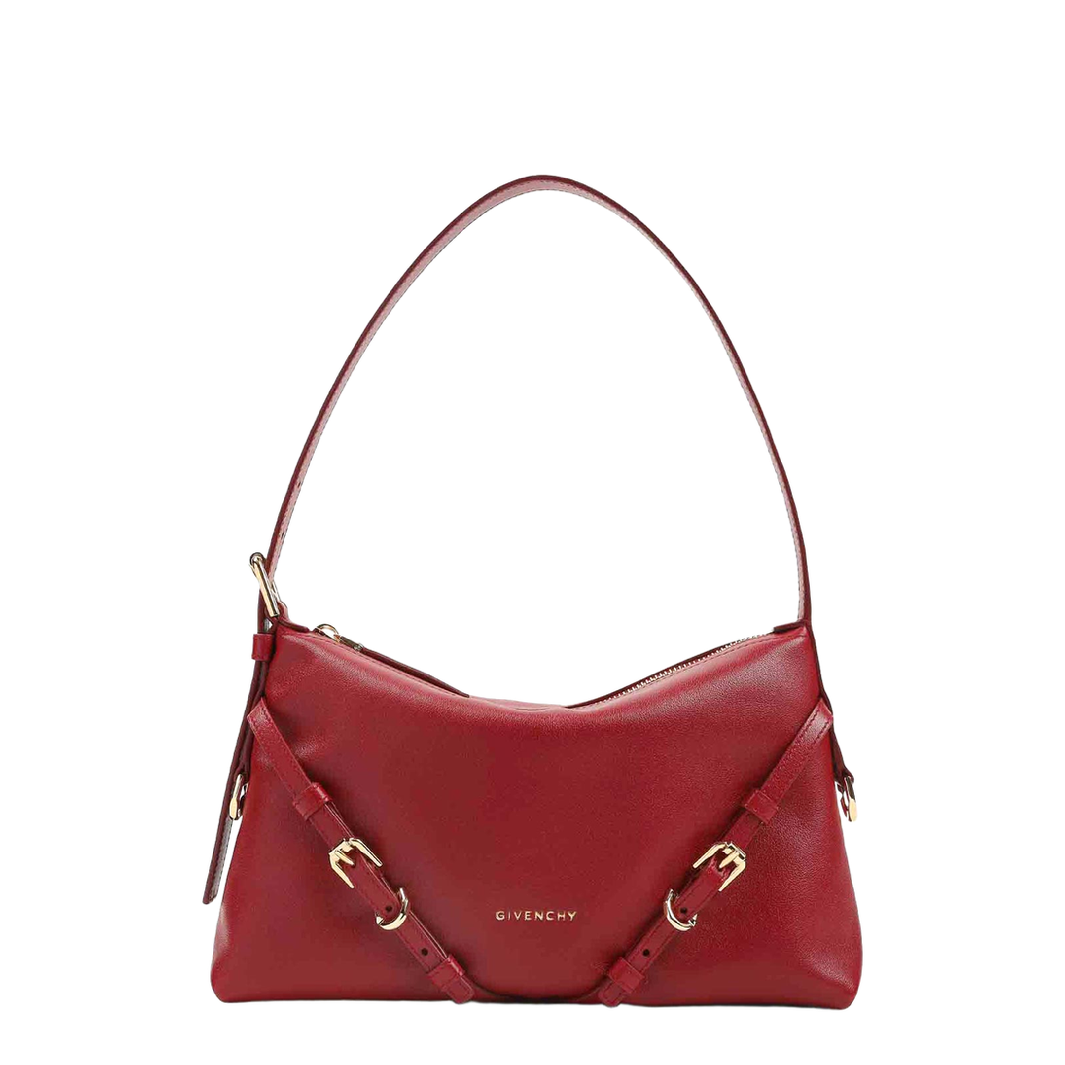 Voyou Mini Calfskin Shoulder Bag - Dark Red - Image 1