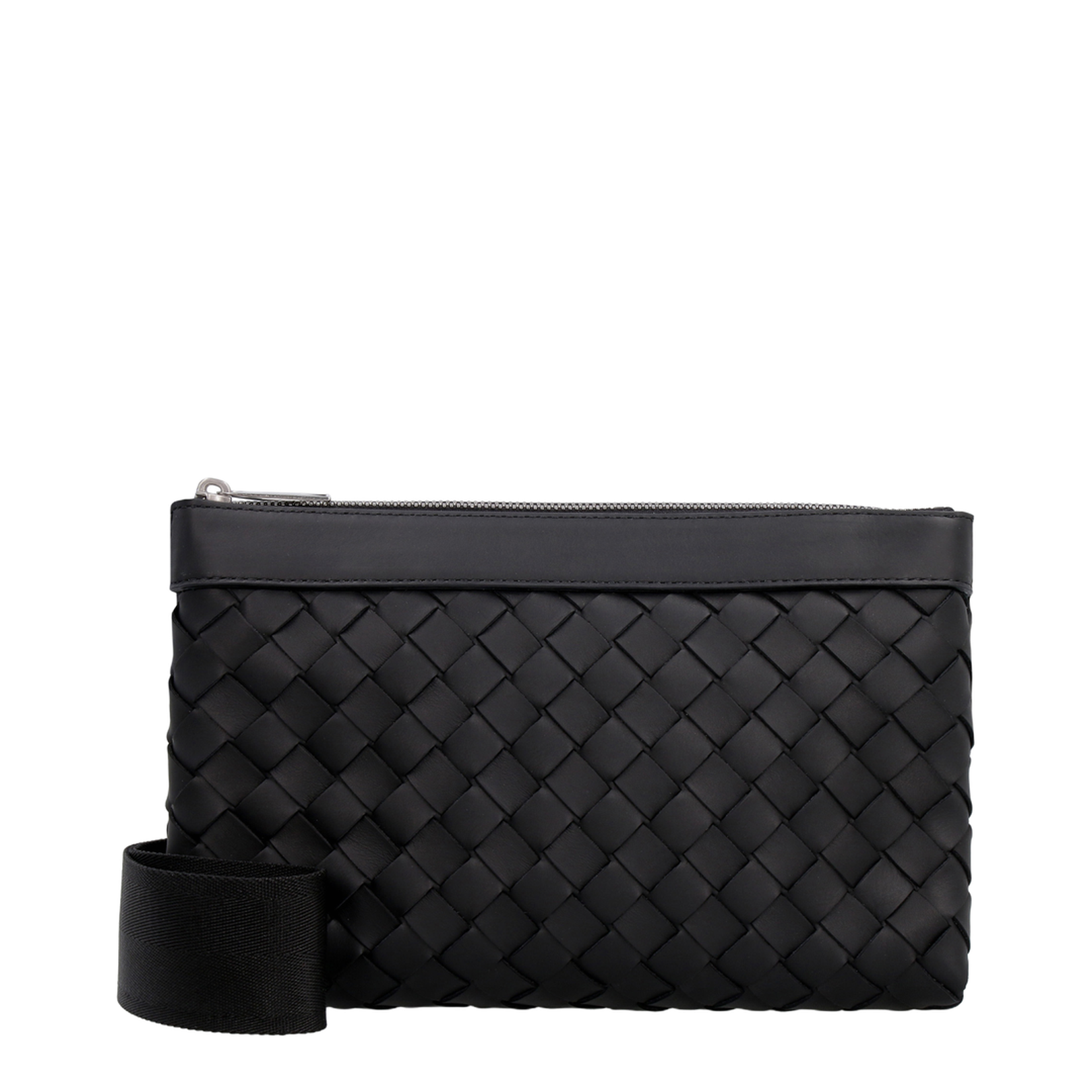 Intrecciato Leather Shoulder Bags - Black - Image 1