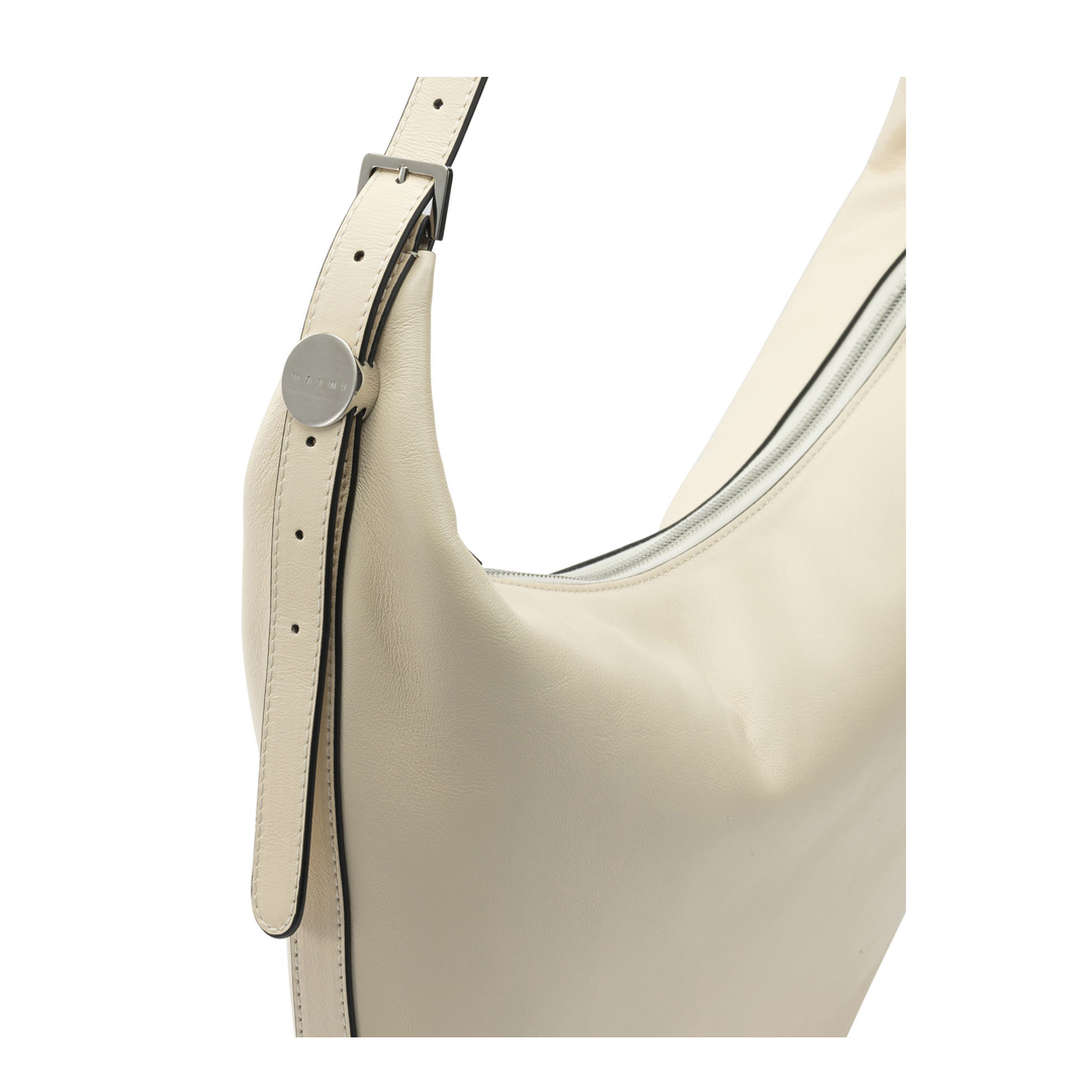 Dot Small Calfskin Hobo Bag - Shell - Image 4