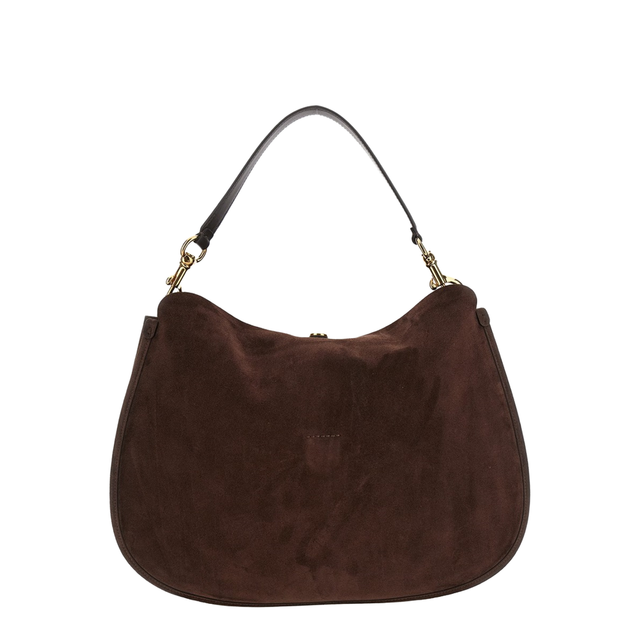 Maxi Suede Shoulder Bag - Brown - Image 3