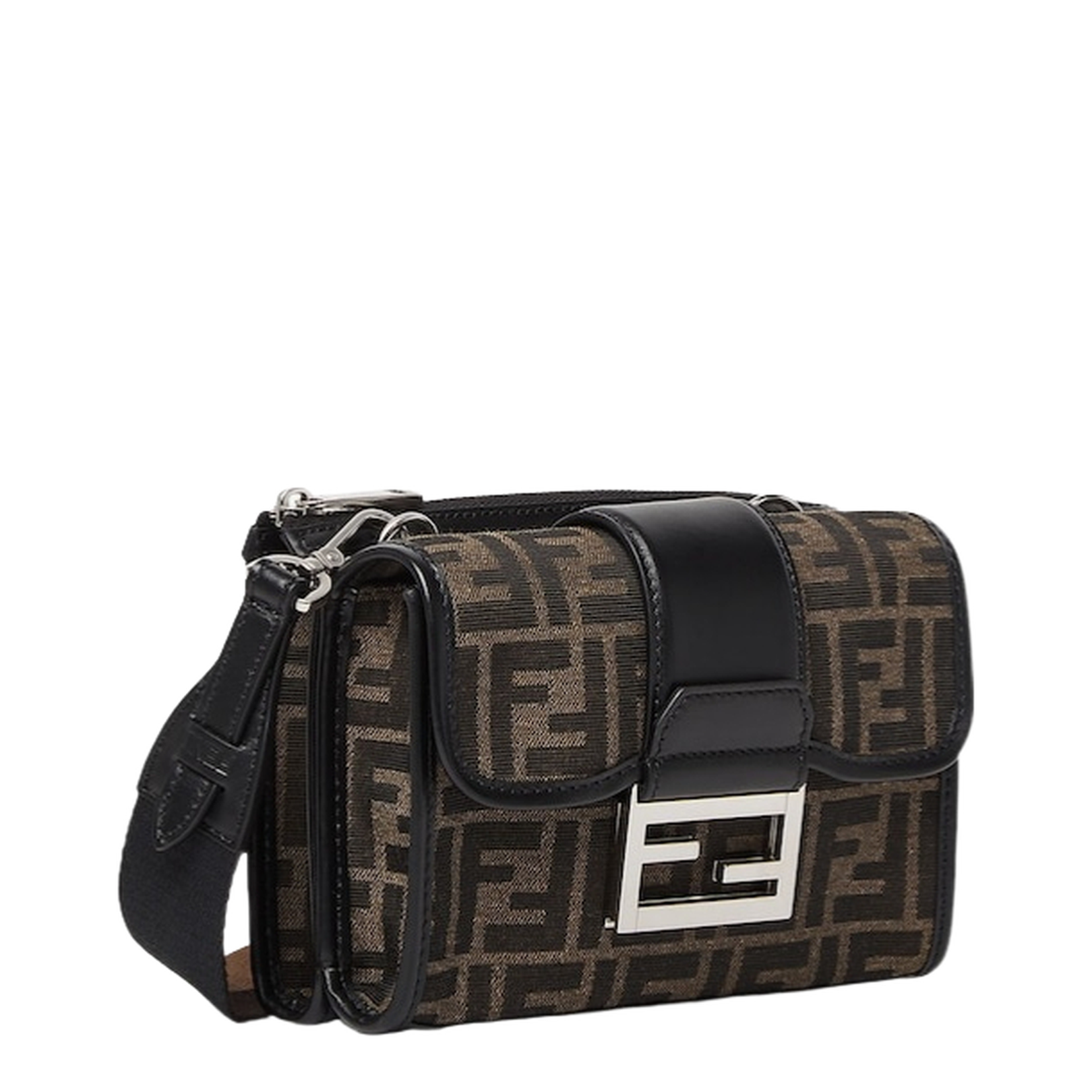 Baguette Canvas Crossbody Bags - Brown - Image 2