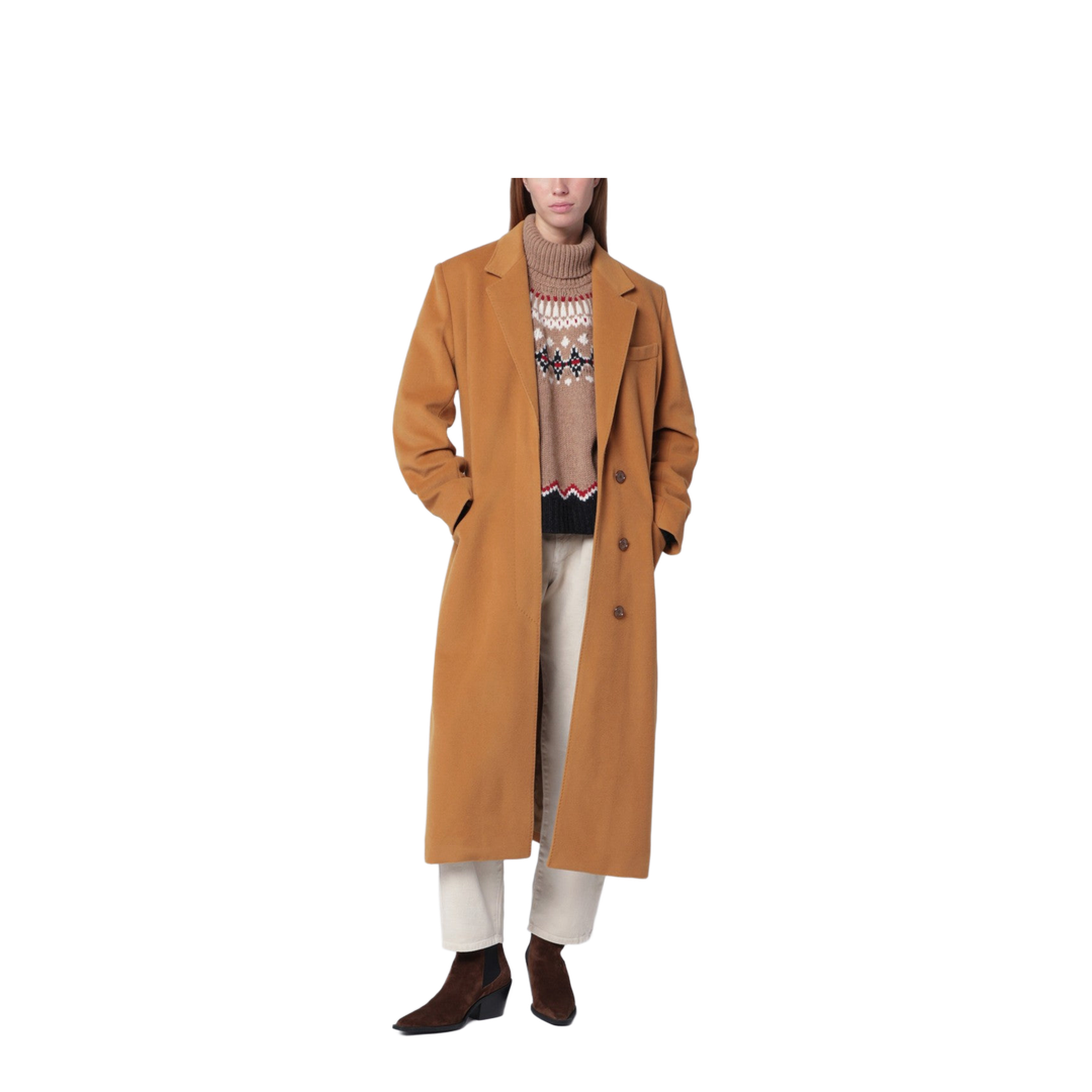 Camel Wool Blend Coat - Image 1