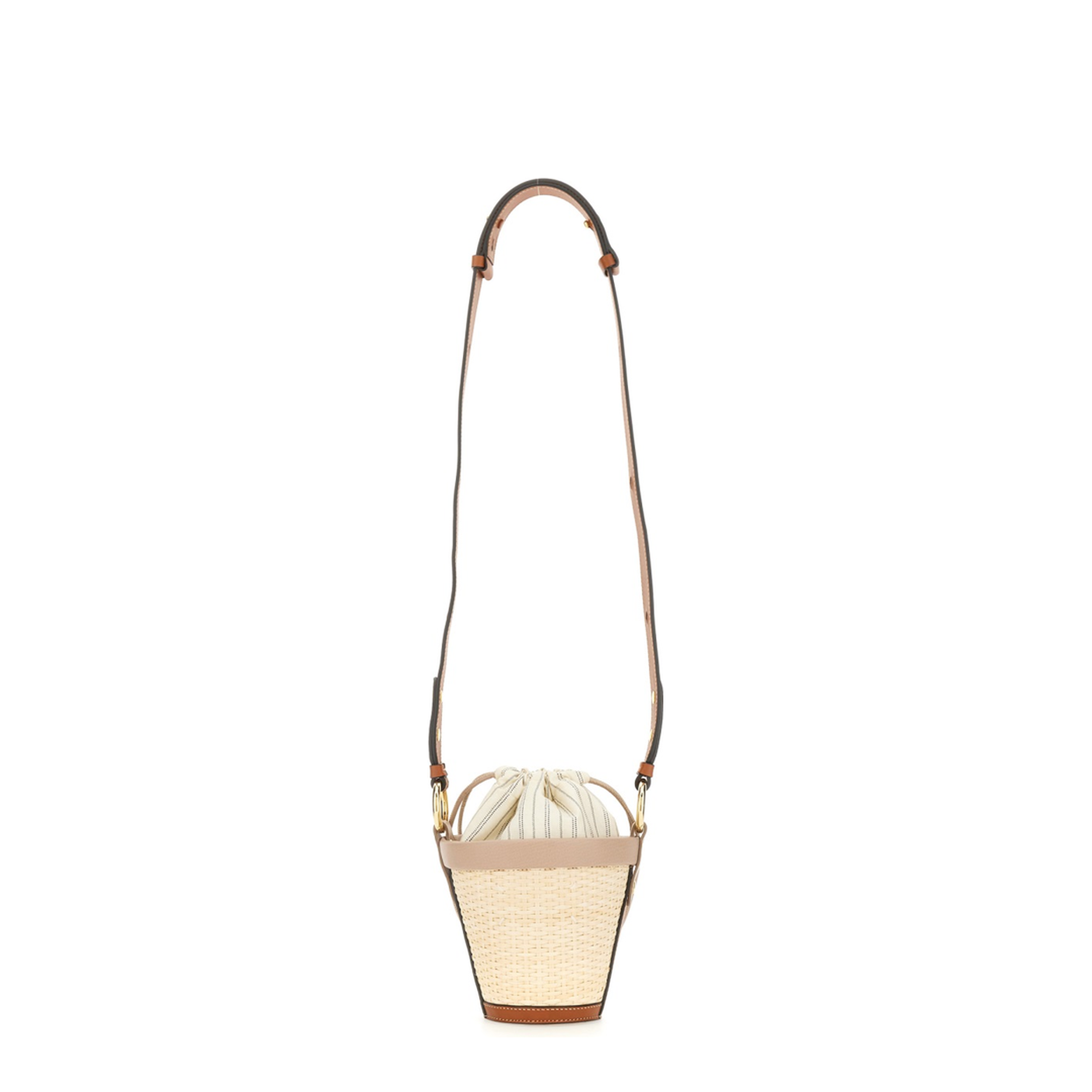 Fire Medium Raffia Bucket Bag - Powder - Image 2