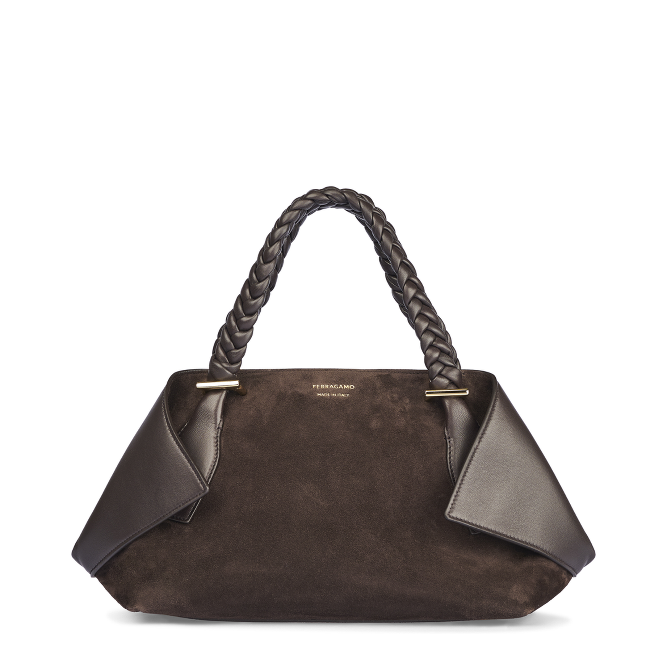 Scarf (Folded) Medium Suede Calfskin Tote Bag - Testa di Moro - Image 1