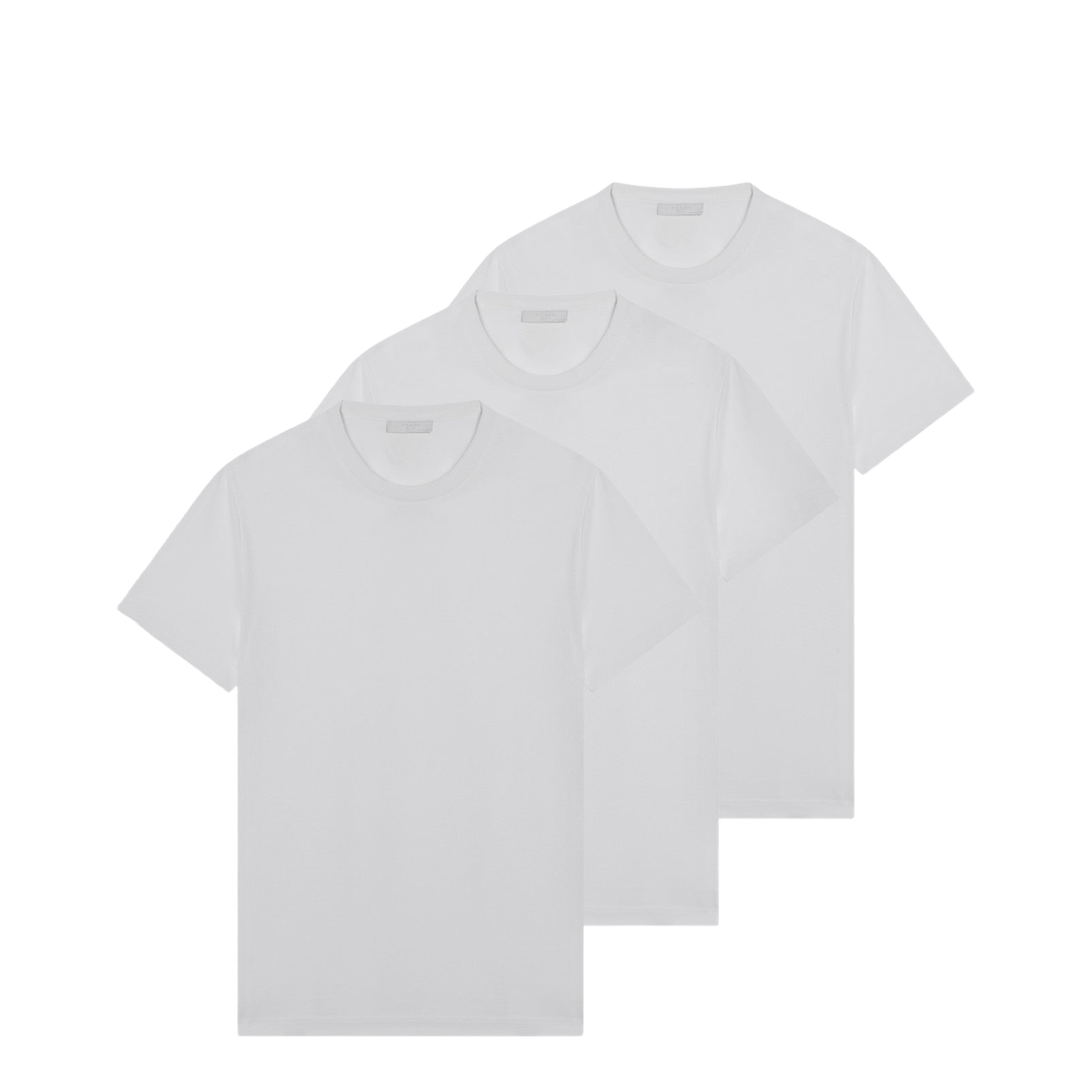 Set of three white cotton T-shirts - Image 1