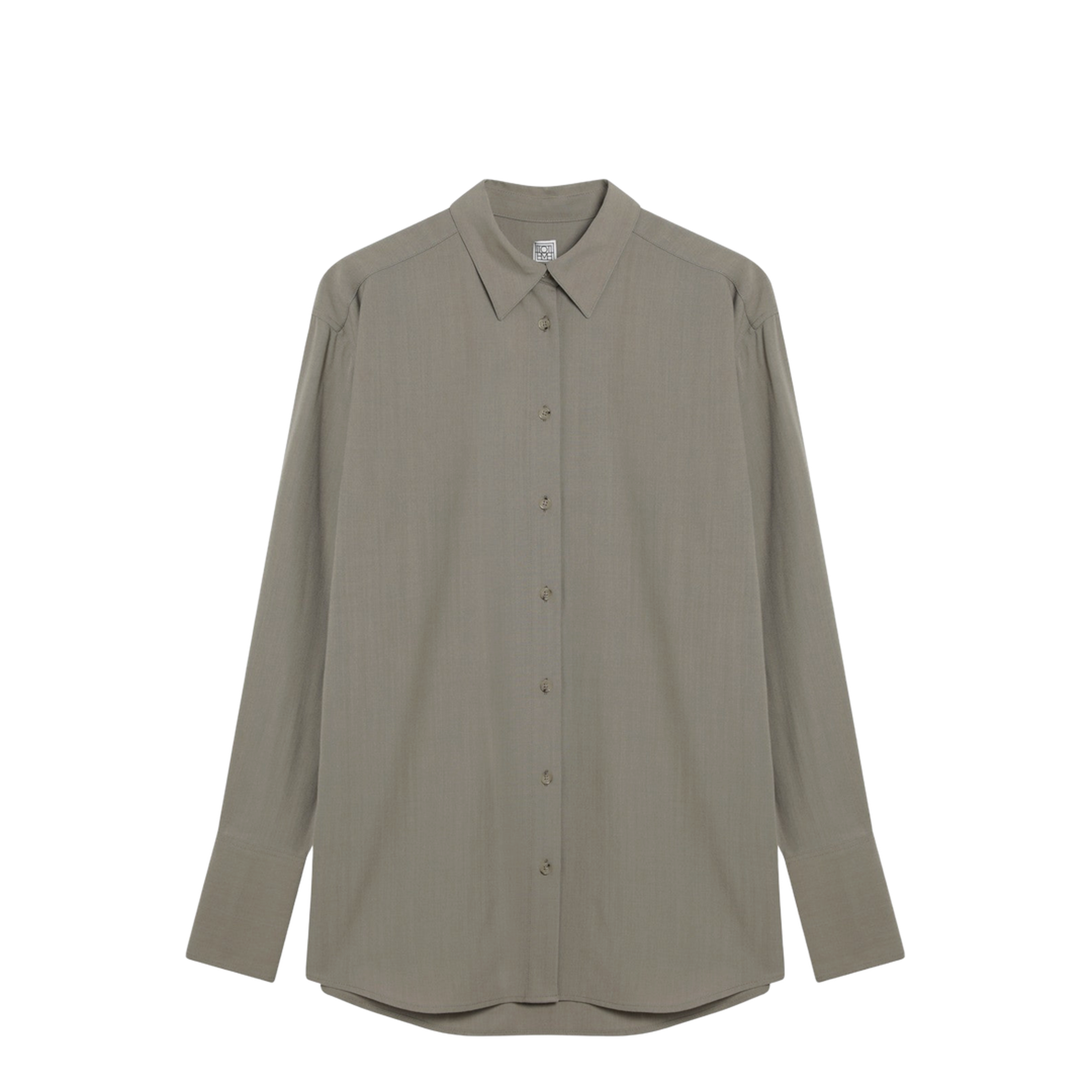 Taupe Wool-Blend Shirt - Image 1