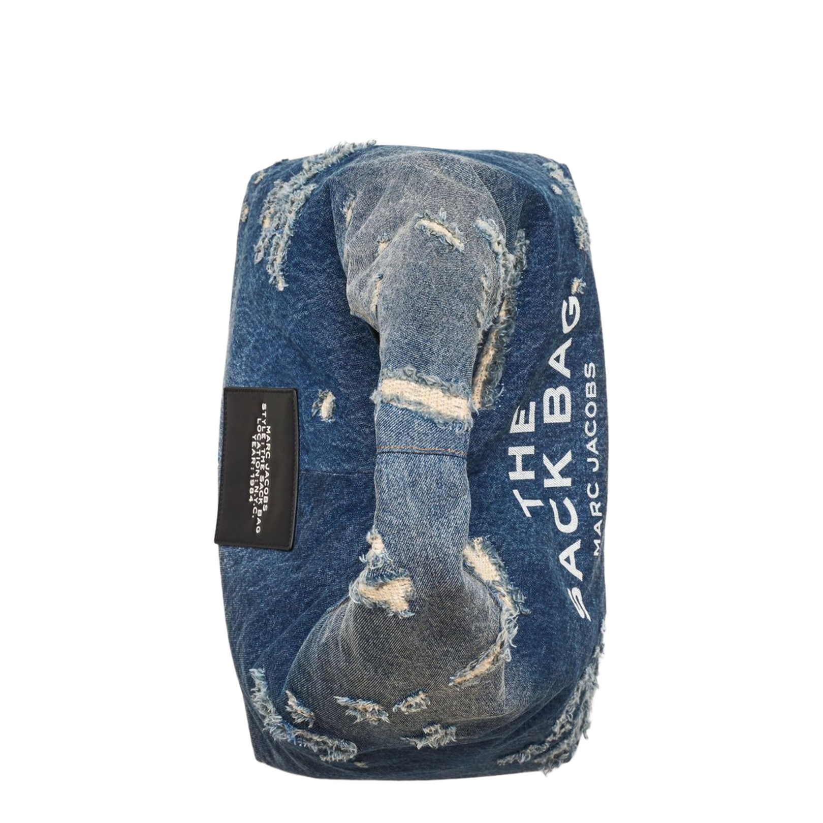 Indigo Blue Cotton Ripped Detailing Shoulder Bag - Image 4