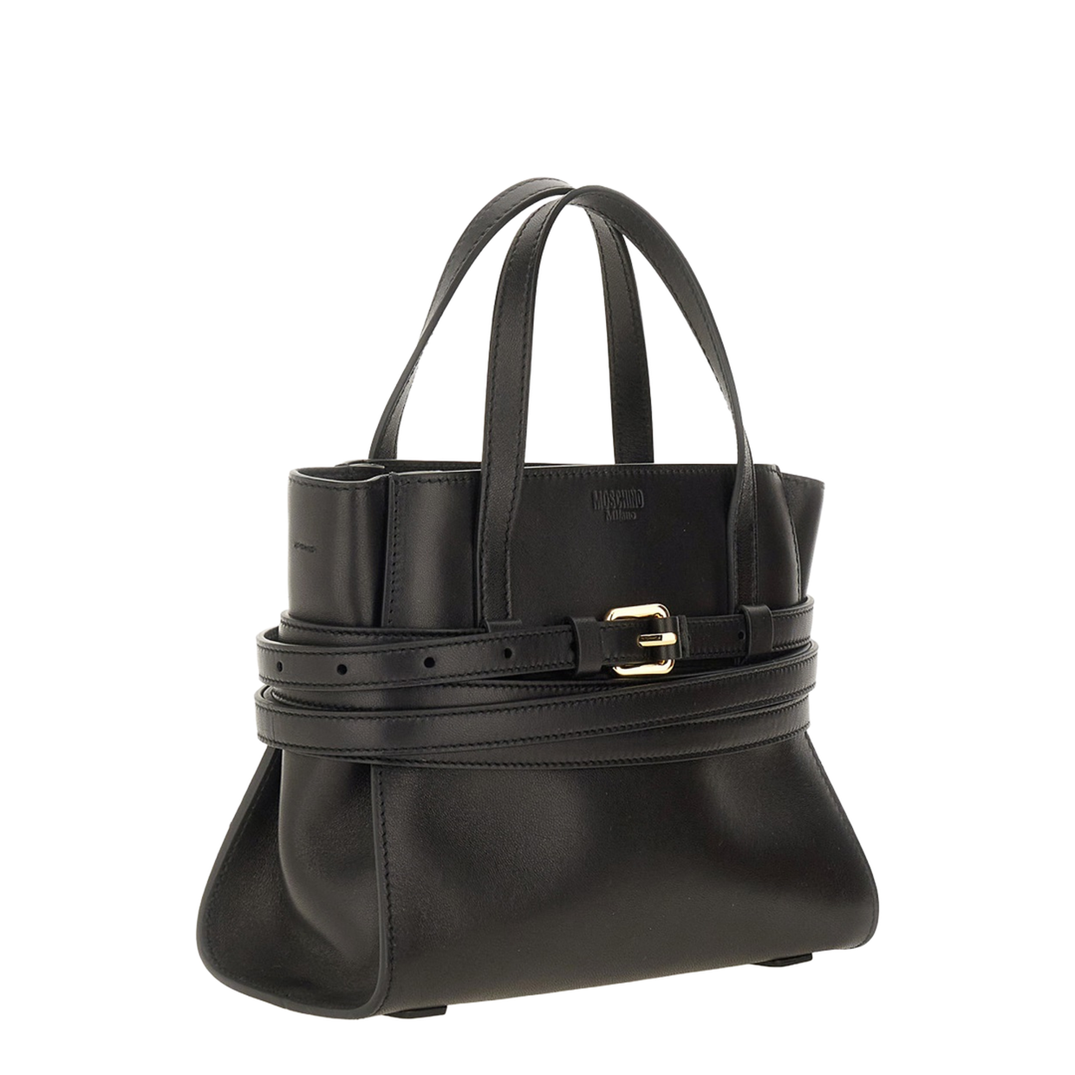 Tie Me Small Nappa Leather Handbag - Black - Image 3