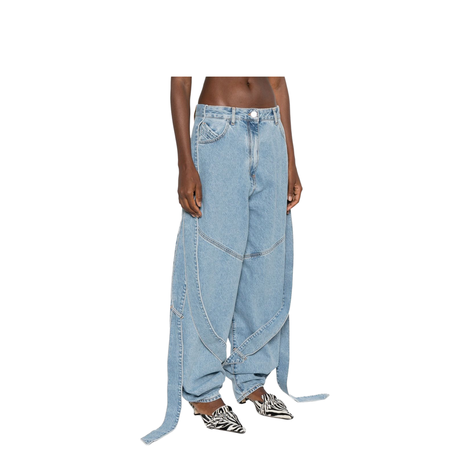 Light Blue Denim Classic Five Pockets Pants - Image 2