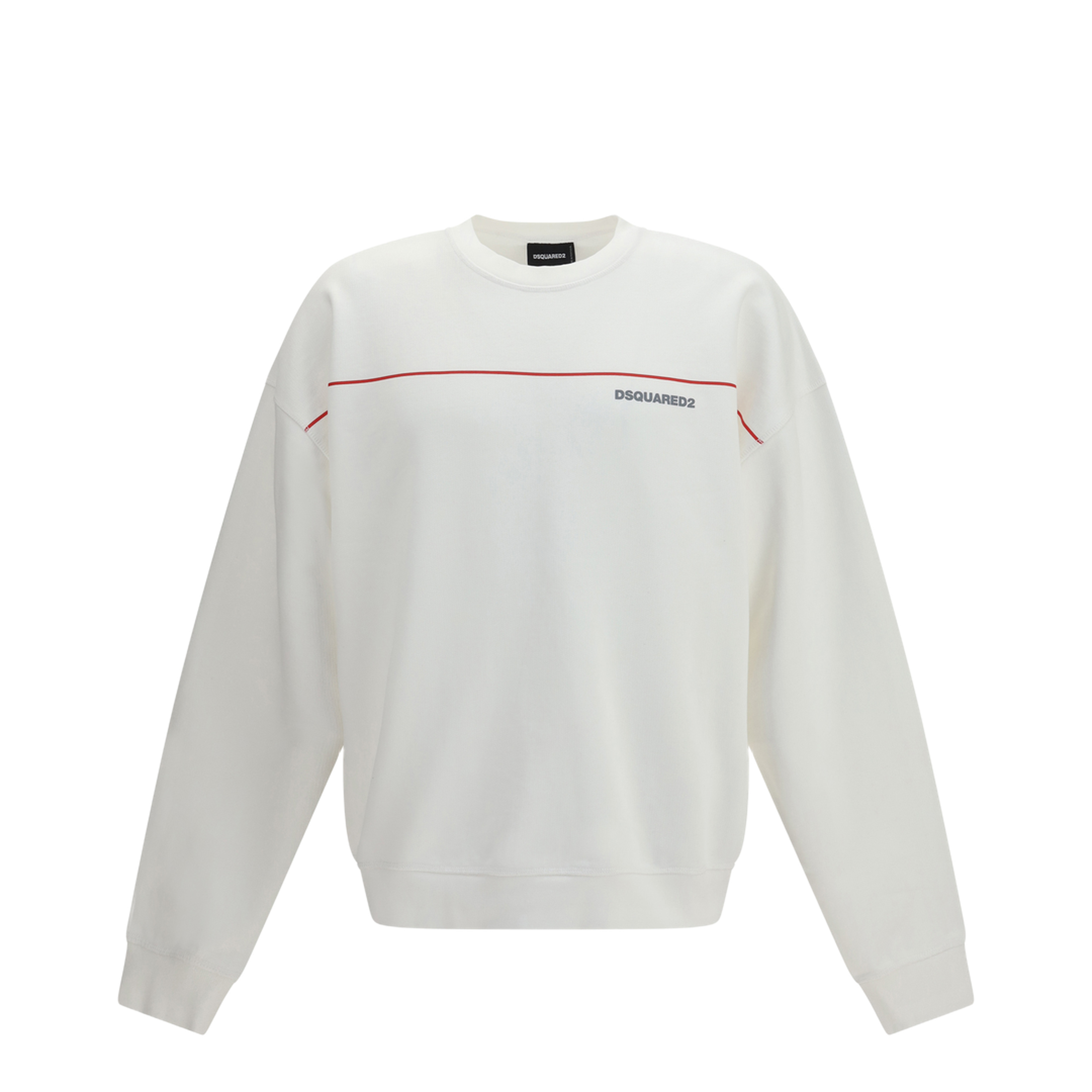 Cotton Crew Neck Sweatshirt with Logo Print - Image 1